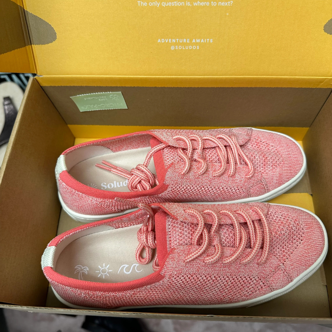 Soludos “Ashore" Knit Sneakers Coral Confetti Size 7
