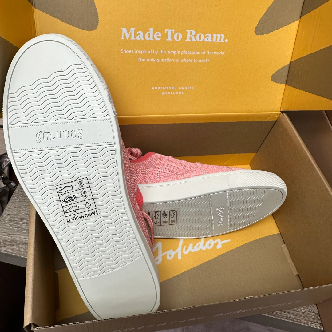 Soludos “Ashore" Knit Sneakers Coral Confetti Size 7