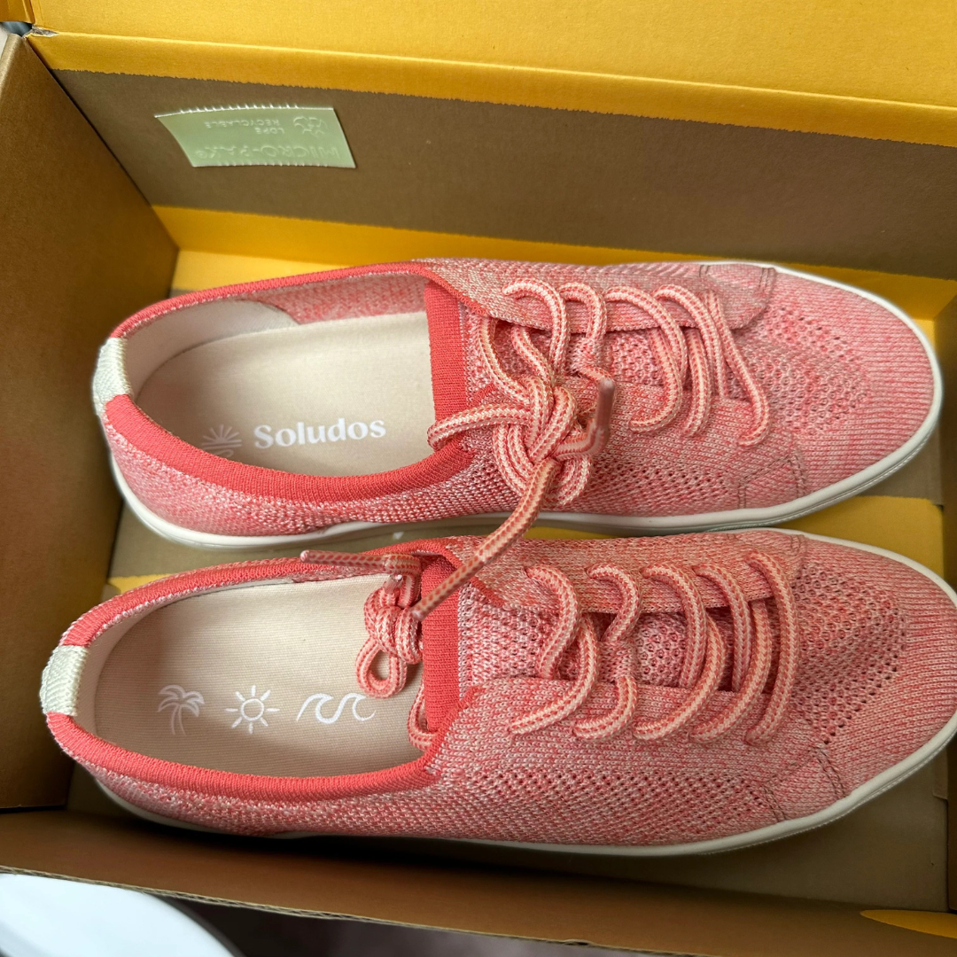 Soludos “Ashore" Knit Sneakers Coral Confetti Size 7