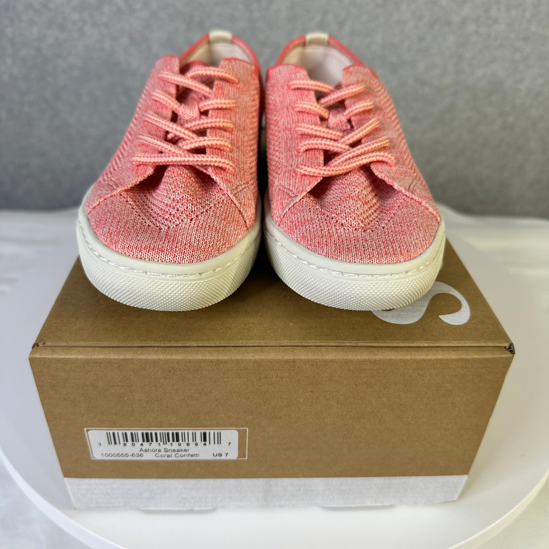 Soludos “Ashore" Knit Sneakers Coral Confetti Size 7