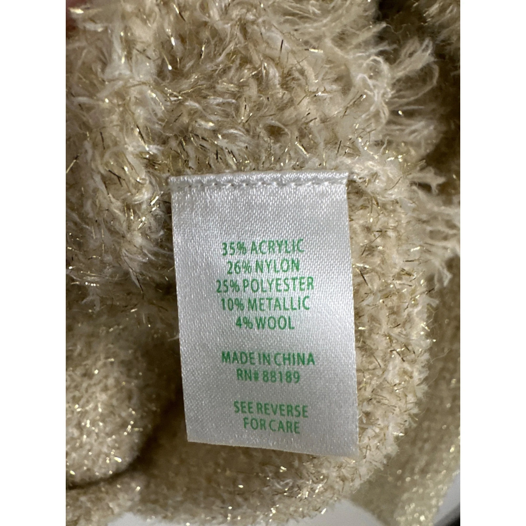 Close-up of a fabric tag with material composition details