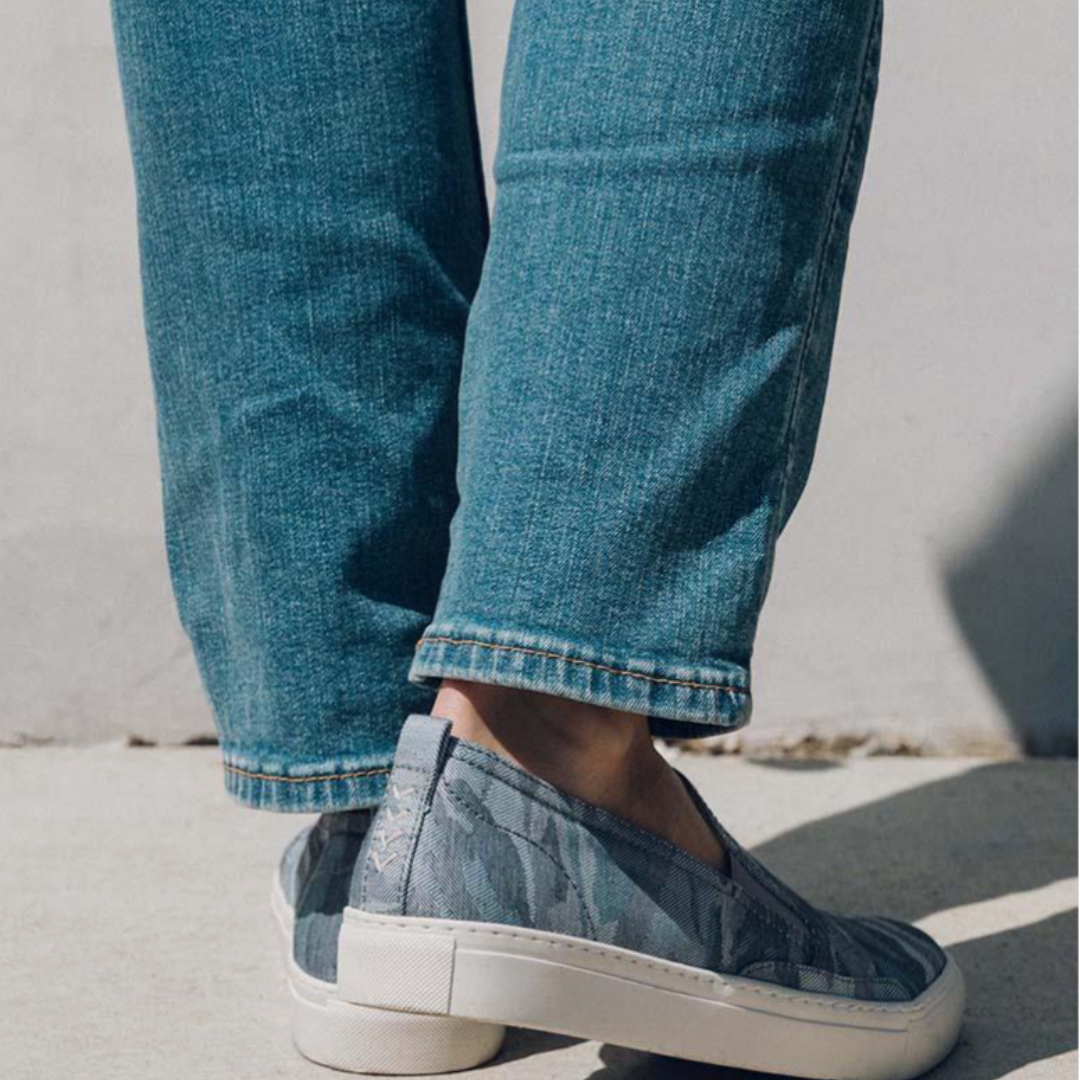 Man wearing shoes back and side view