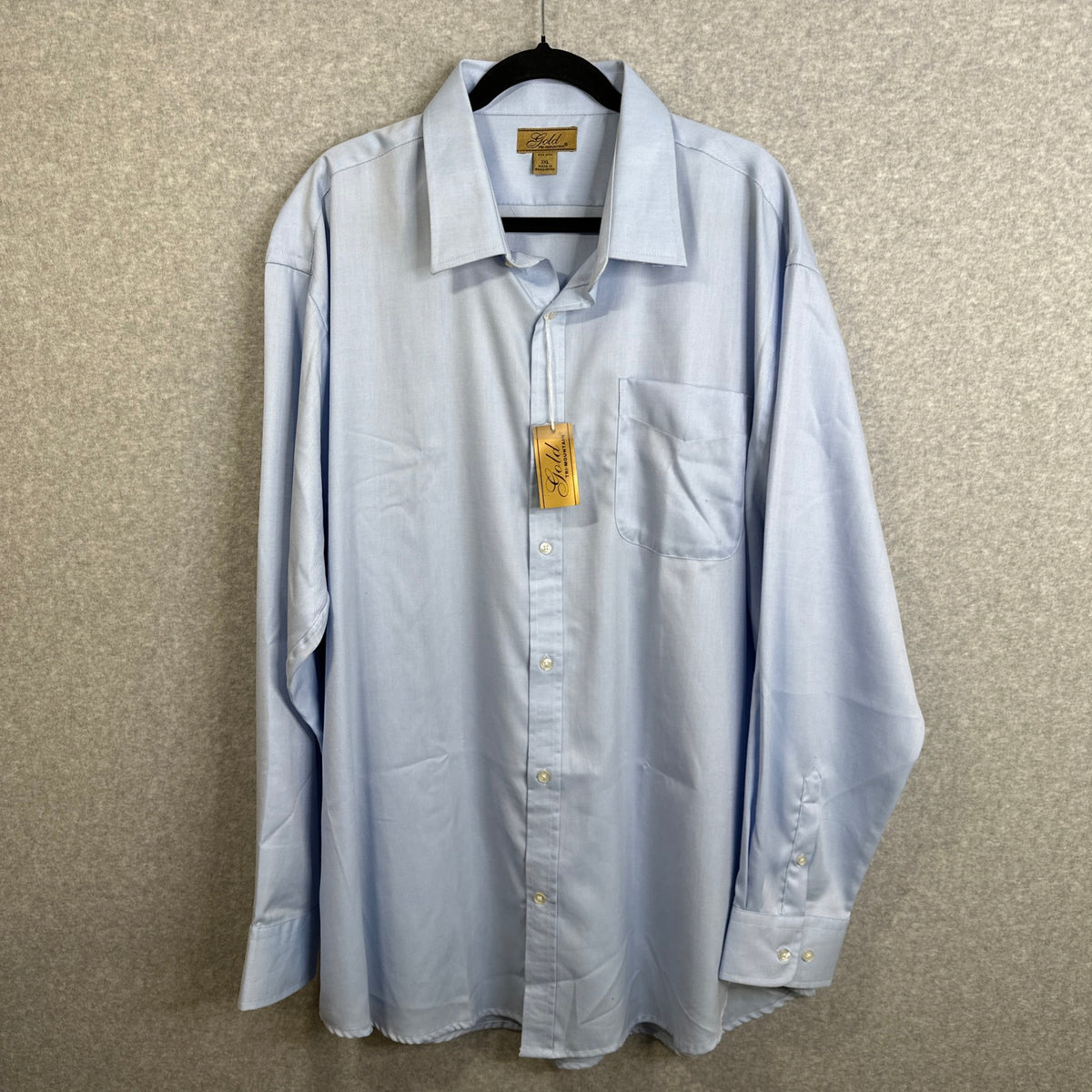 Tri-Mountain Blake Gold 980 Non Iron Dress Shirt Cotton Twill Light Blue Men's 3XL