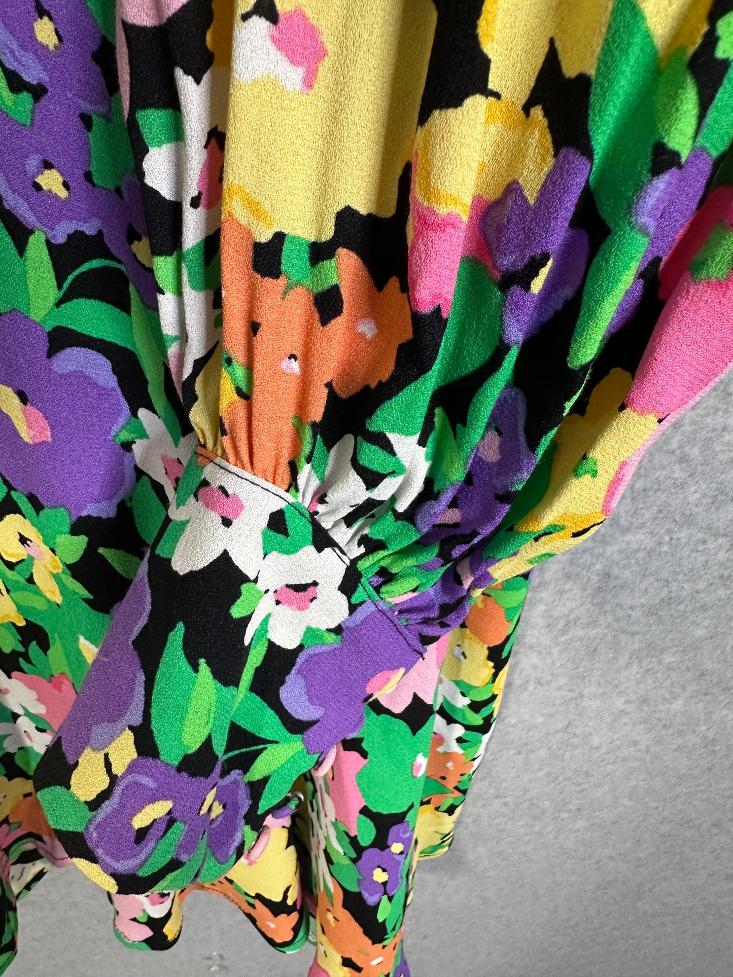 AFRM Merion Neon Garden Mini Dress Women's Size Large