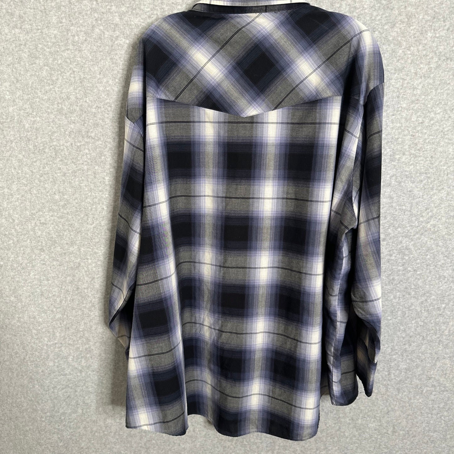 Plains Western Wear Bigman Plaid Pearl Snap Closure Shirt Pearl Men's 3X