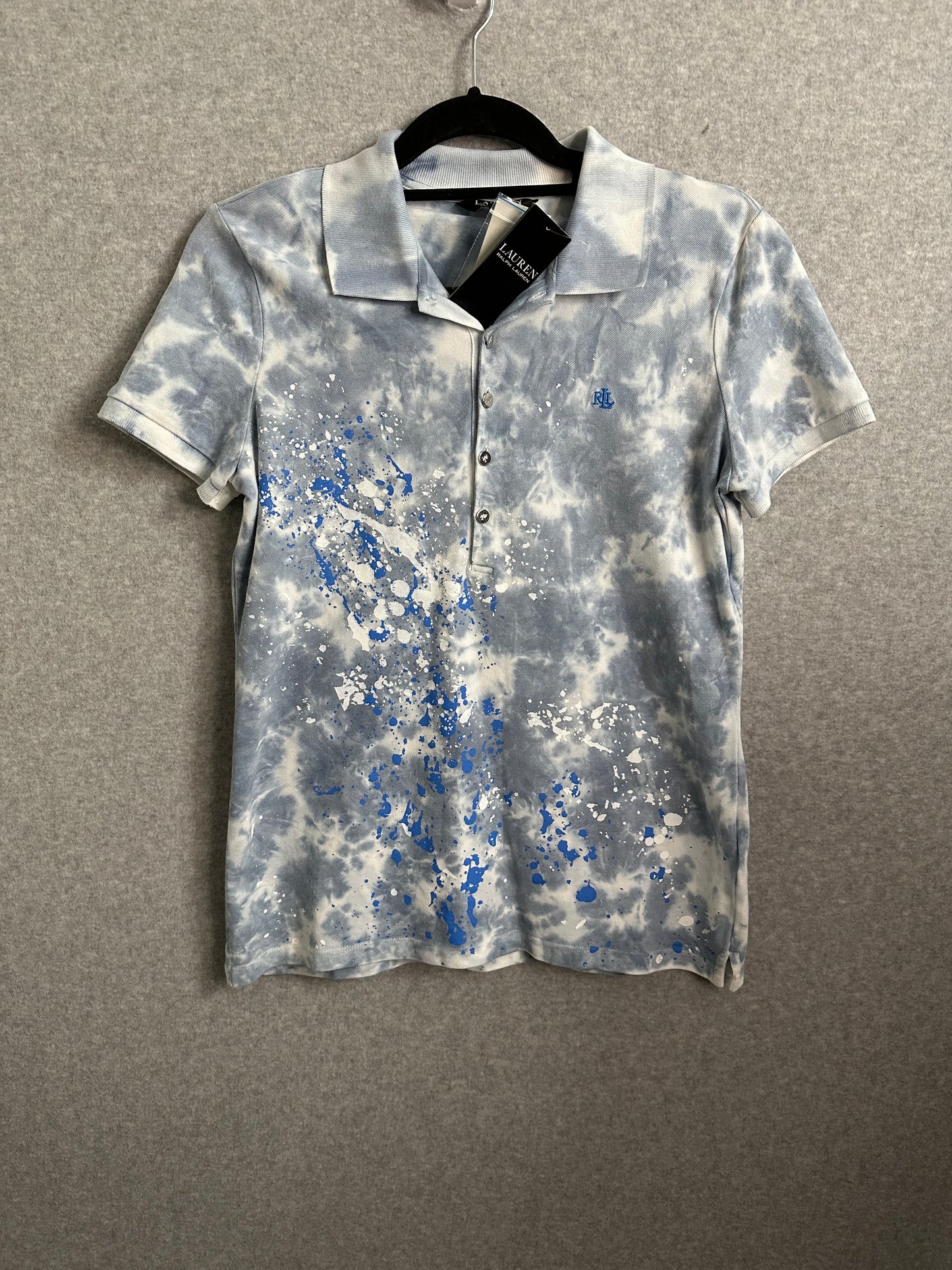 Lauren Ralph Lauren Polo Shirt Tie Dye Short Sleeve Collared Size Medium