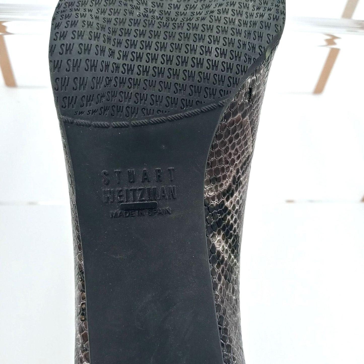 Stuart Weitzman Leather Snake Print Leather Pumps Women's Size 8 Narrow