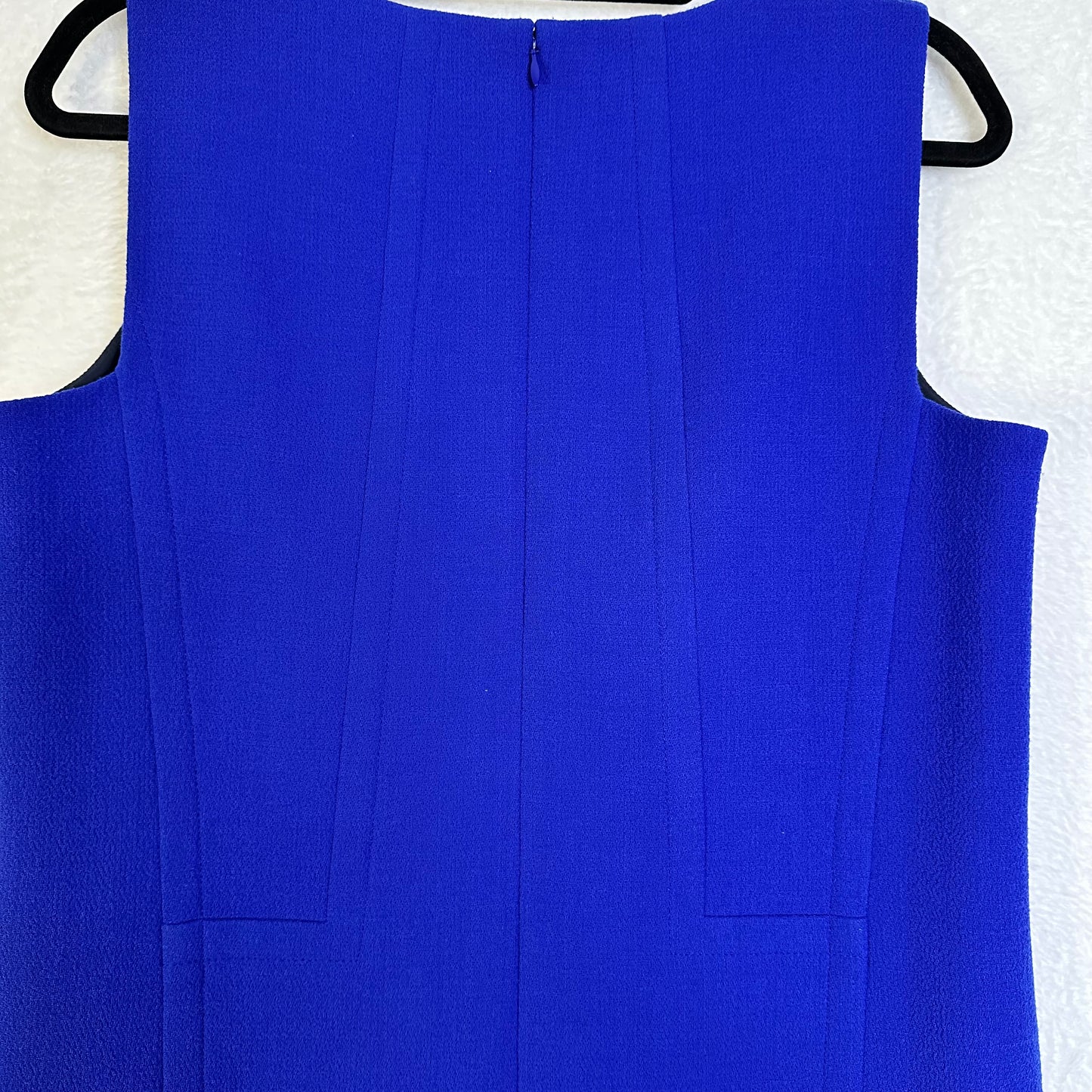 Lafayette 148 New York Virgin Wool Sleeveless Cobalt Blue Sheath Dress Women's 12