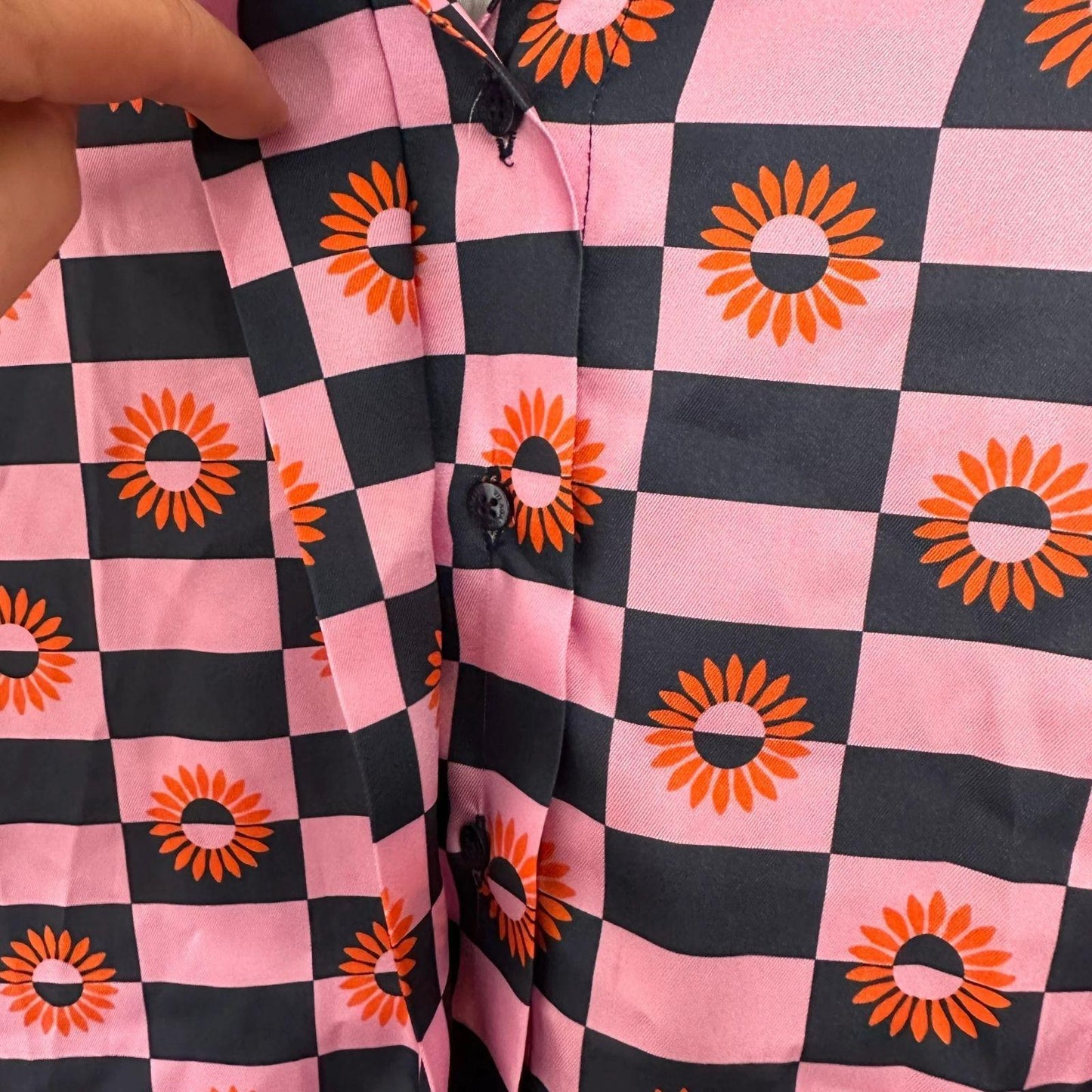 Vilagallo Midi Shirt Dress Womens Medium EU 42 Pockets Blue Orange Pink