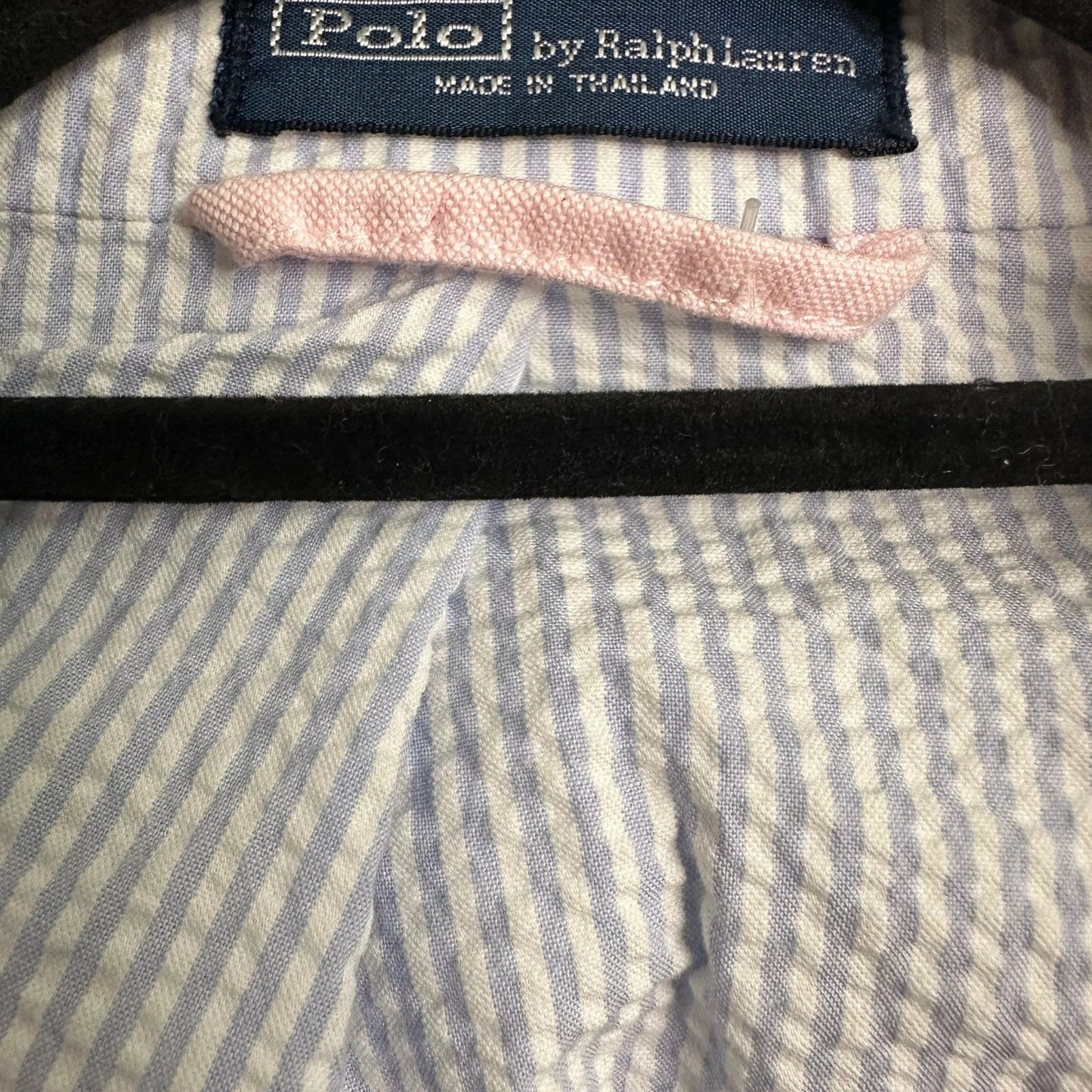 Polo Ralph Lauren Men's Seersucker Sport Coat Blazer Blue & White Size Large - 42 Chest