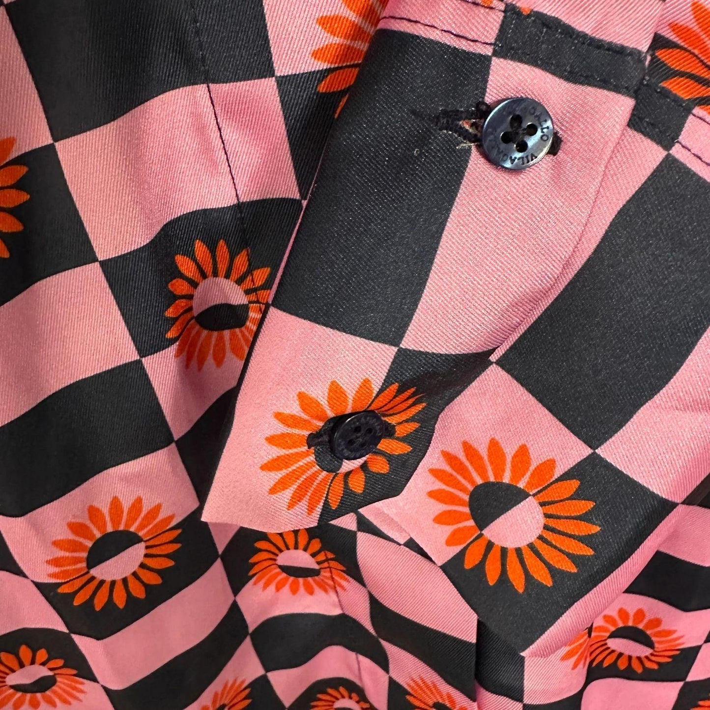 Vilagallo Midi Shirt Dress Womens Medium EU 42 Pockets Blue Orange Pink