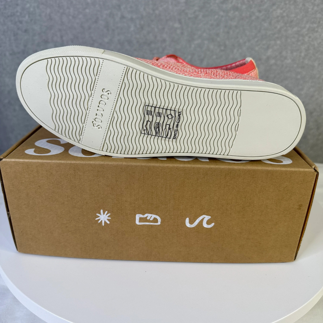 Soludos “Ashore" Knit Sneakers  Coral Confetti Size 7