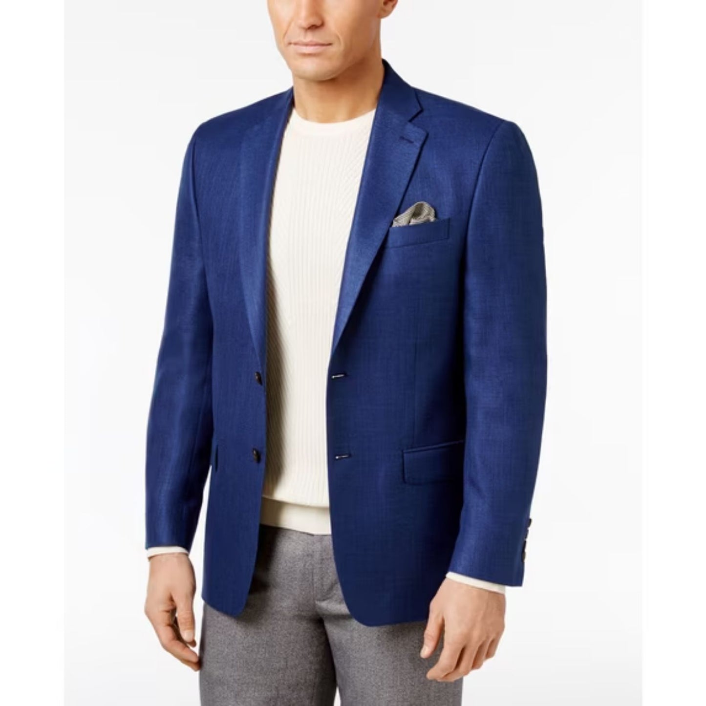 Lauren Ralph Lauren Men's Blue Classic-Fit Ultraflex Stretch Blazer Sport Coat 54L