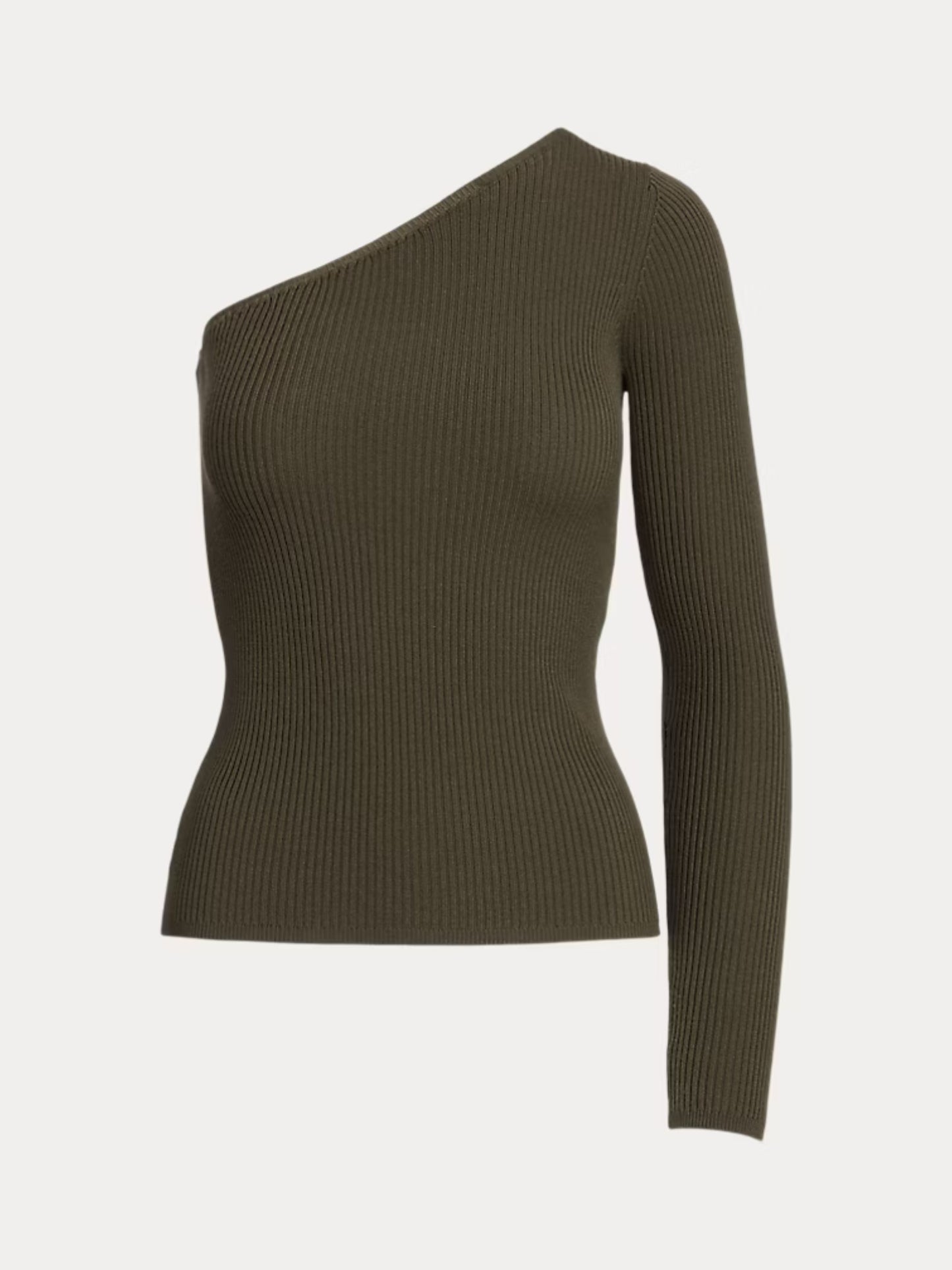 Polo Ralph Lauren Merino Wool One-Shoulder Knit Sweater Slim Fit Lightweight Size Medium
