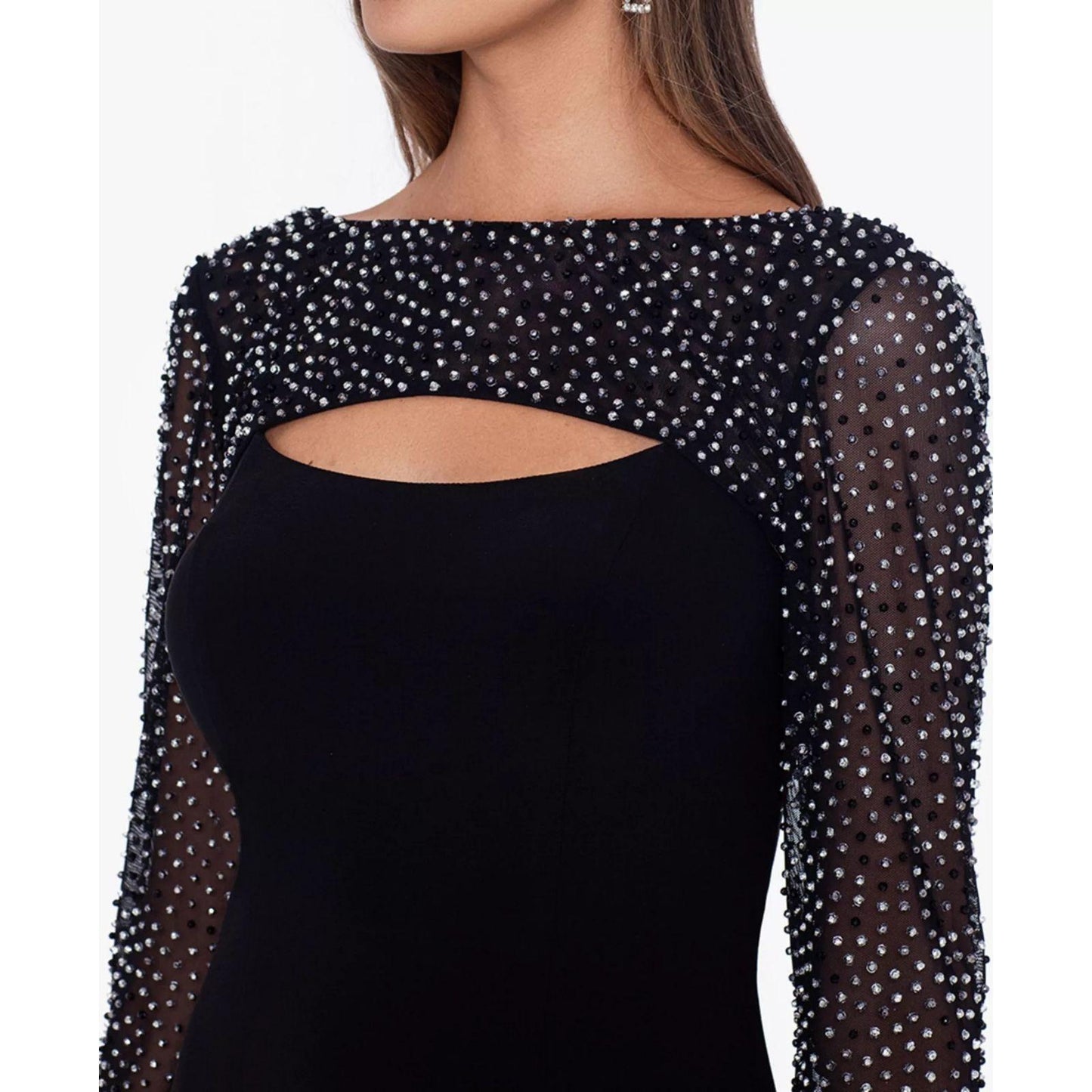 Betsy & Adam Embellished Cutout Dress Jersey Knit Women's Size 6