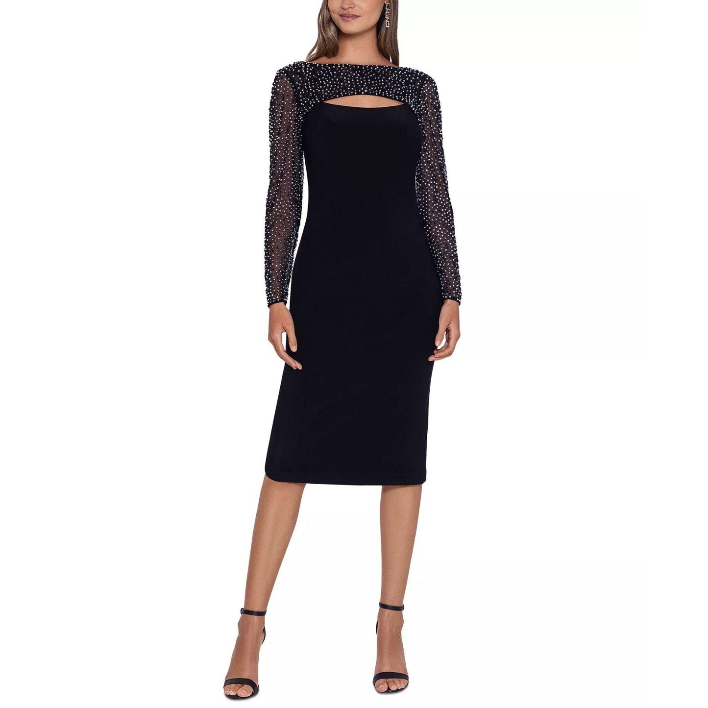 Betsy & Adam Embellished Cutout Dress Jersey Knit Women's Size 6