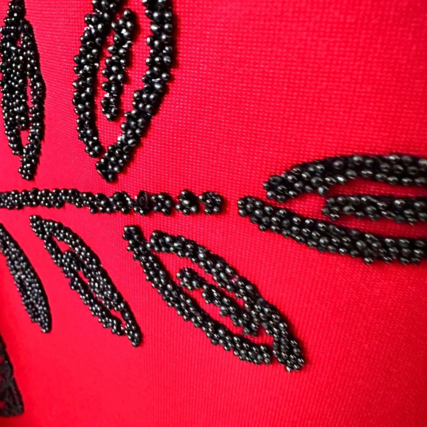Collection Dressbarn Sleeveless Beaded Red & Black Dress Women's 2X