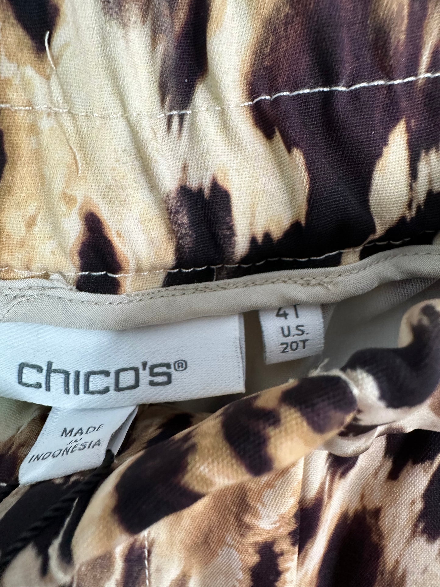 Chicos Bengal Marks Crepe Pull-On Ankle Pants Womens Size 4Tall US 20T XXL