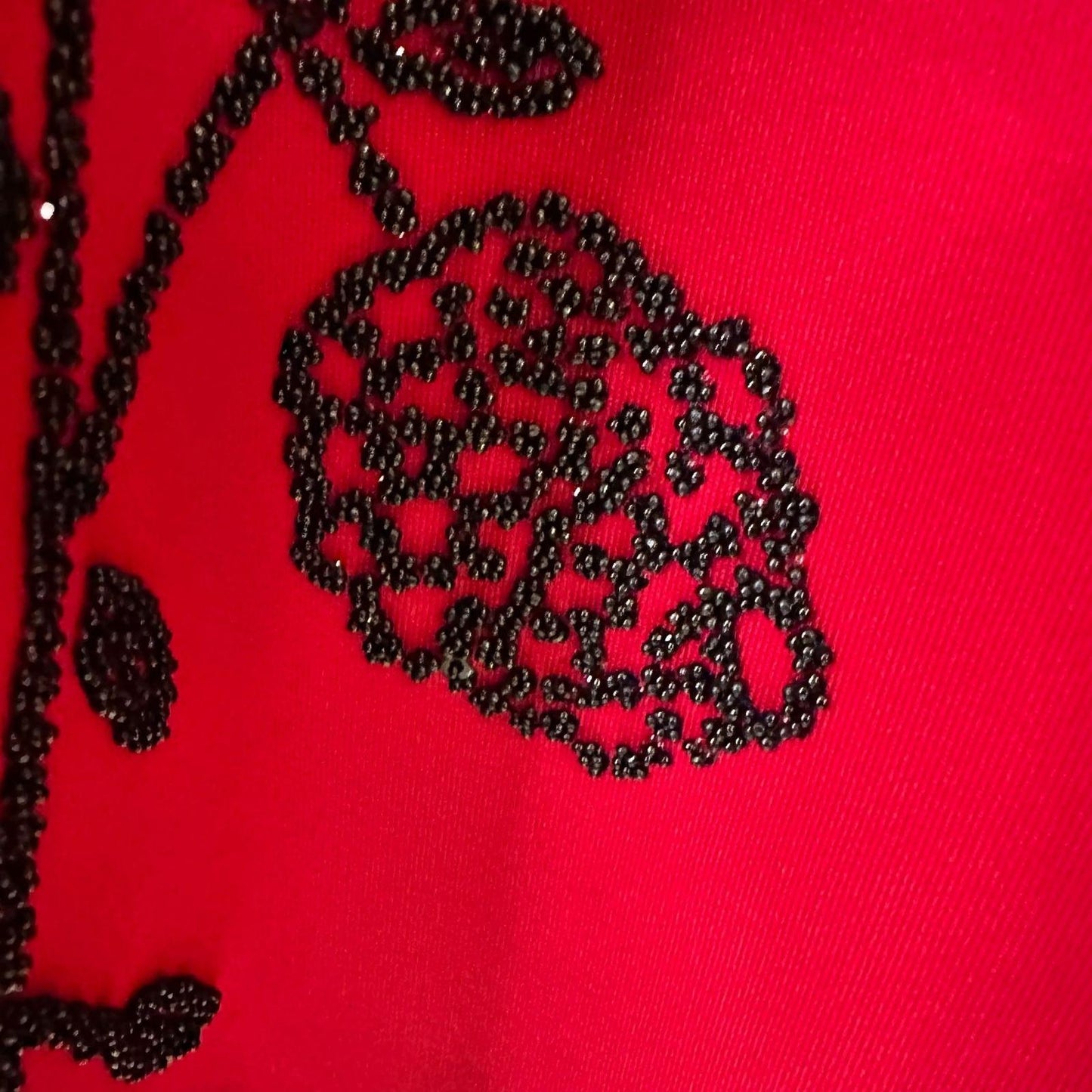 Collection Dressbarn Sleeveless Beaded Red & Black Dress Women's 2X
