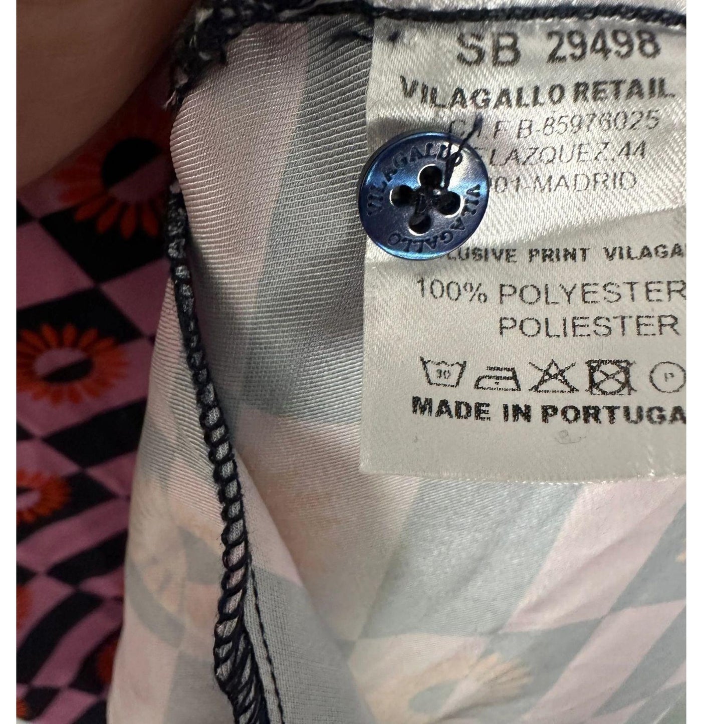 Vilagallo Midi Shirt Dress Womens Medium EU 42 Pockets Blue Orange Pink