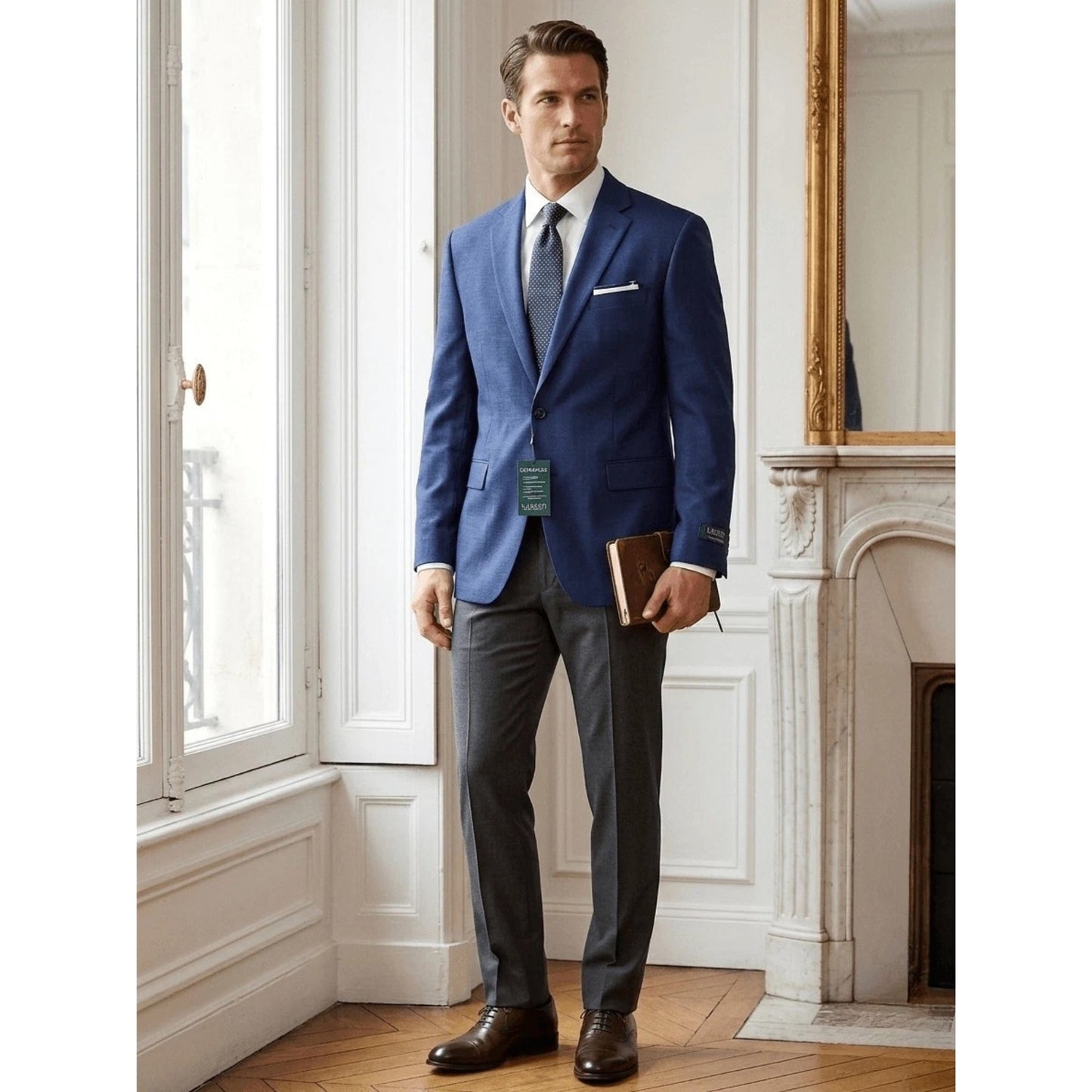 Lauren Ralph Lauren Men's Blue Classic-Fit Ultraflex Stretch Blazer Sport Coat 54L