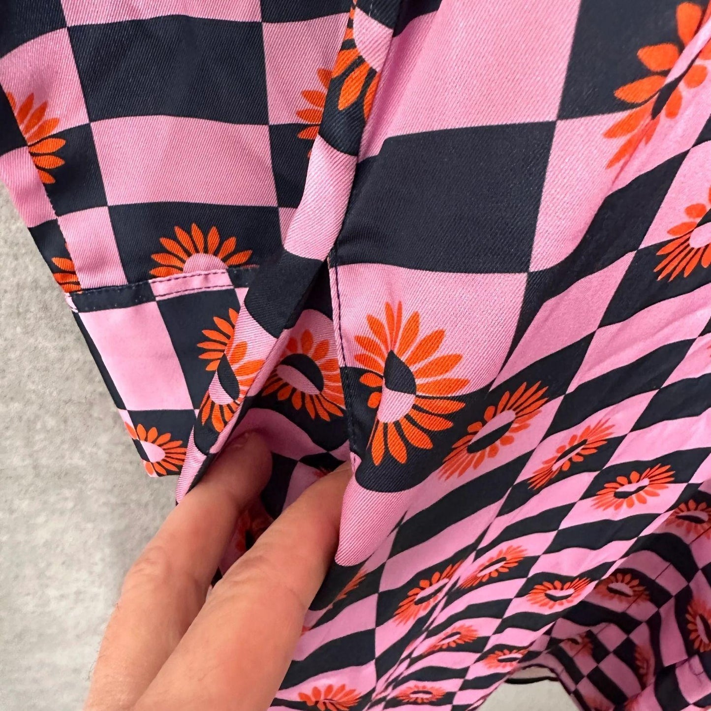 Vilagallo Midi Shirt Dress Womens Medium EU 42 Pockets Blue Orange Pink