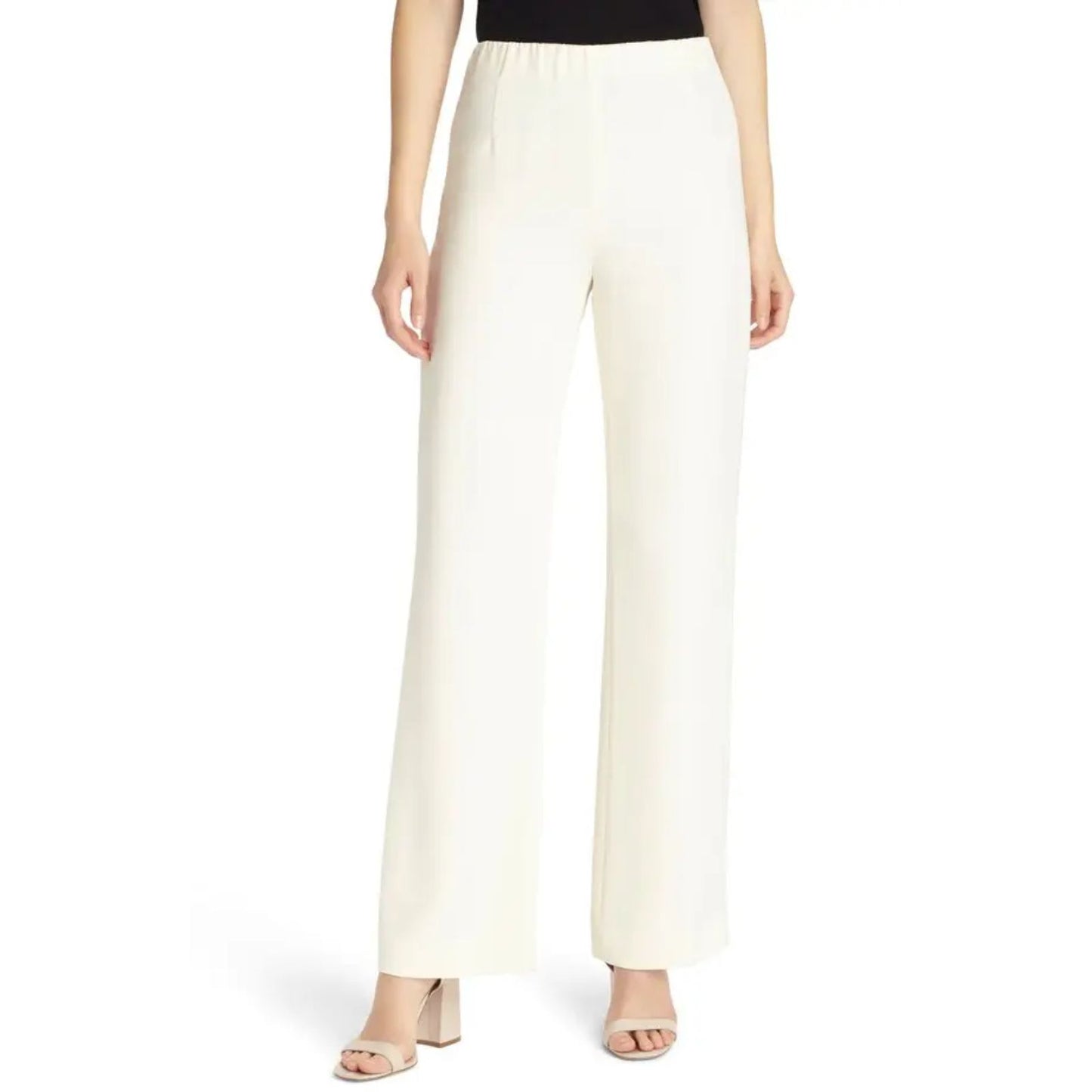Lafayette 148 New York Silk Cloud Crepe De Chine Straight Leg Pants Women's 8