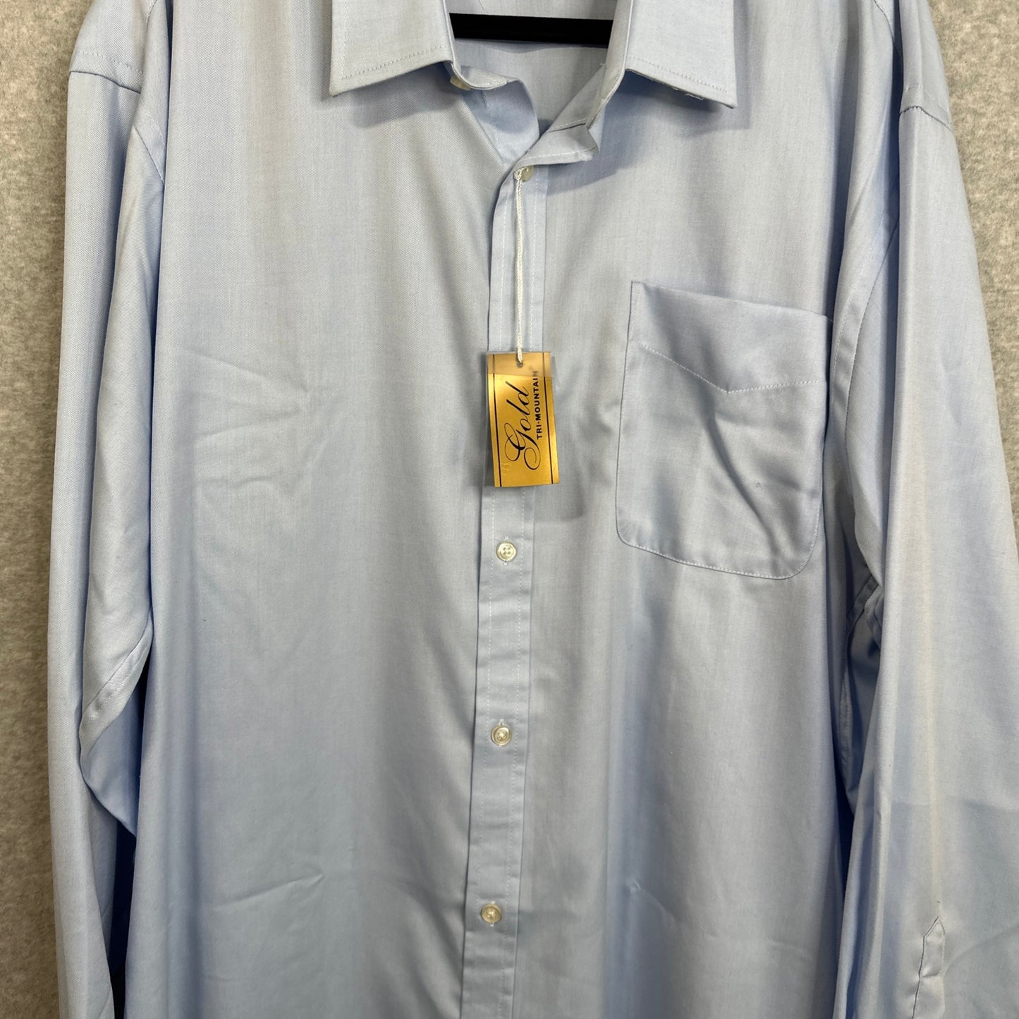 Tri-Mountain Blake Gold 980 Non Iron Dress Shirt Cotton Twill Light Blue Men's 3XL