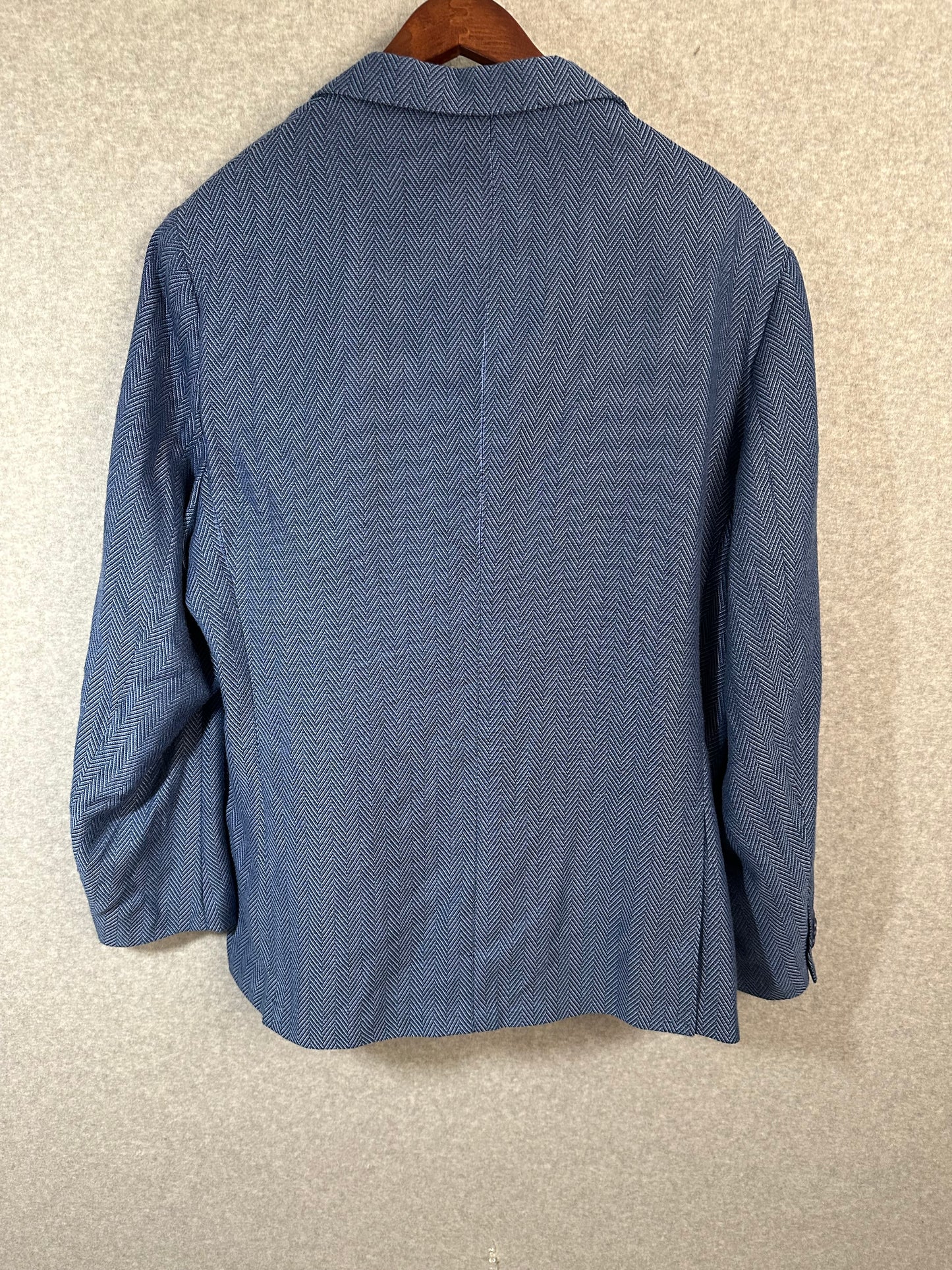 Tailorbyrd Men's Sportcoat Blazer Blue Herringbone 48 Long