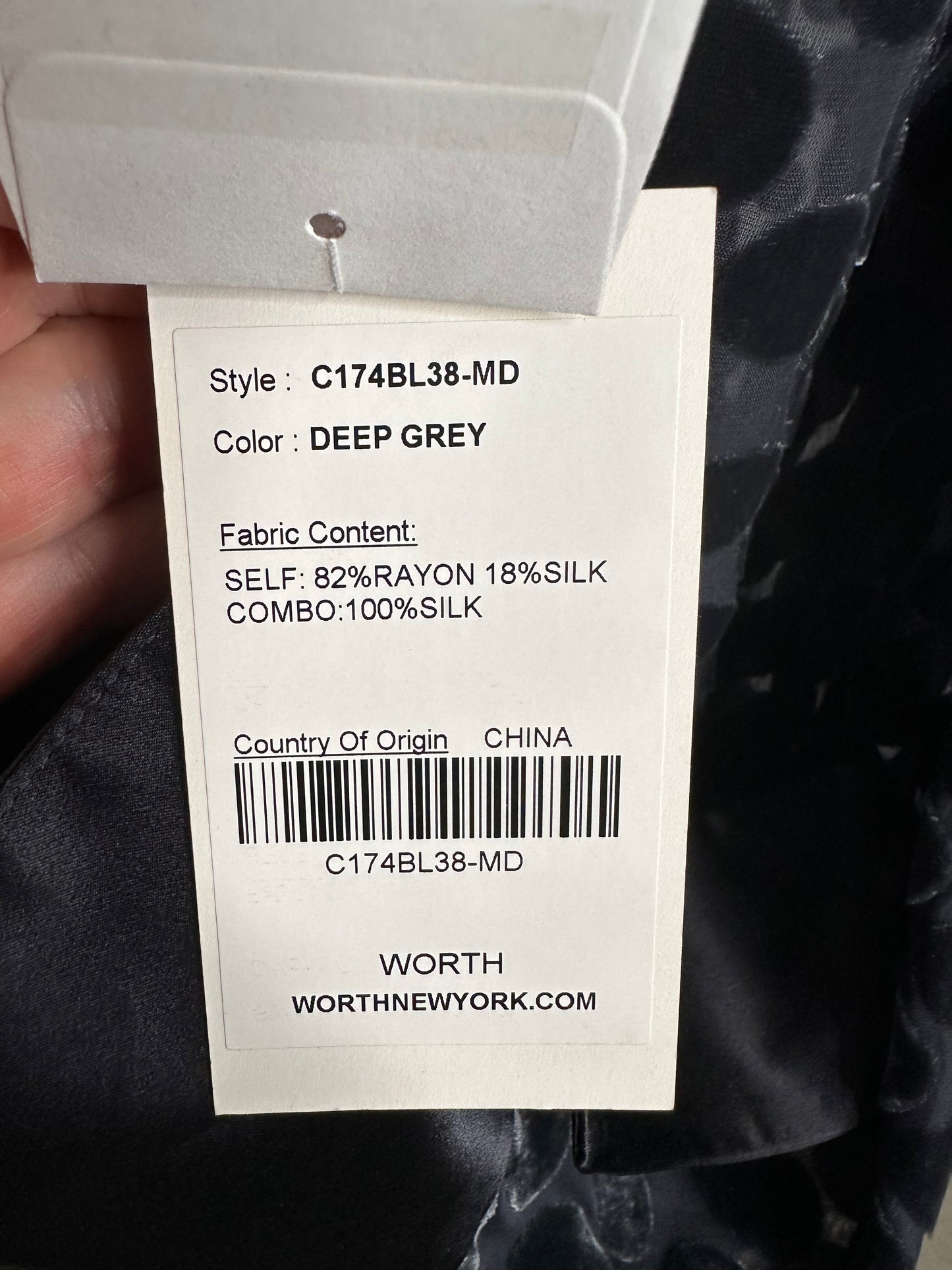 Worth New York Silk Blend Faux Wrap Semi Sheer Polka Dot Top Size Medium