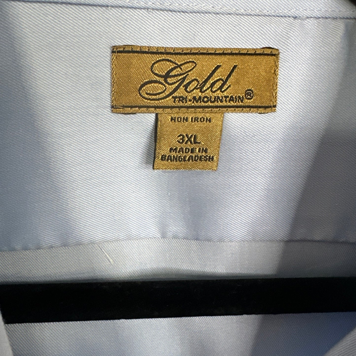 Tri-Mountain Blake Gold 980 Non Iron Dress Shirt Cotton Twill Light Blue Men's 3XL
