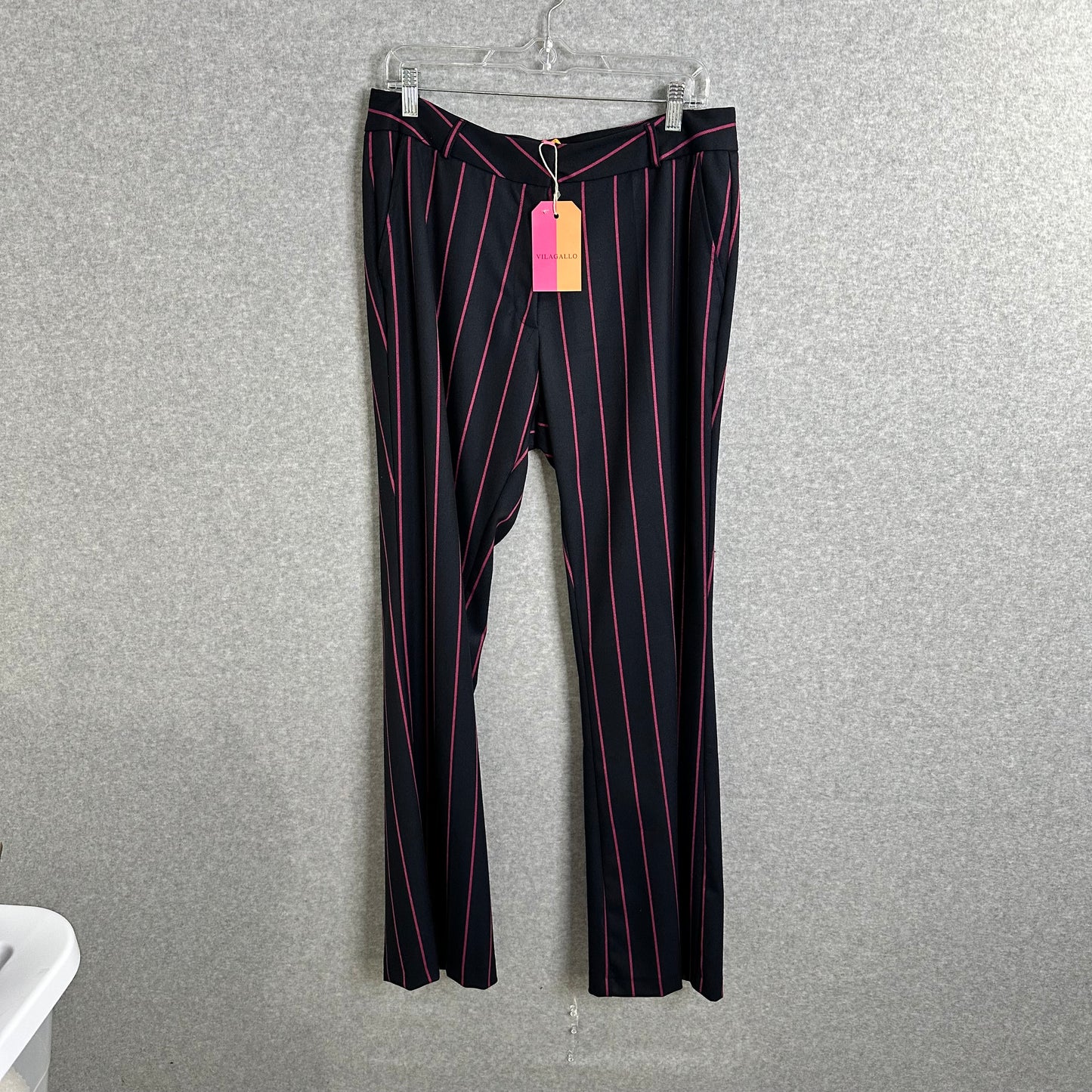 Vilagallo Diplomatic Trousers Size 10 Navy Pink Stripe | Women's