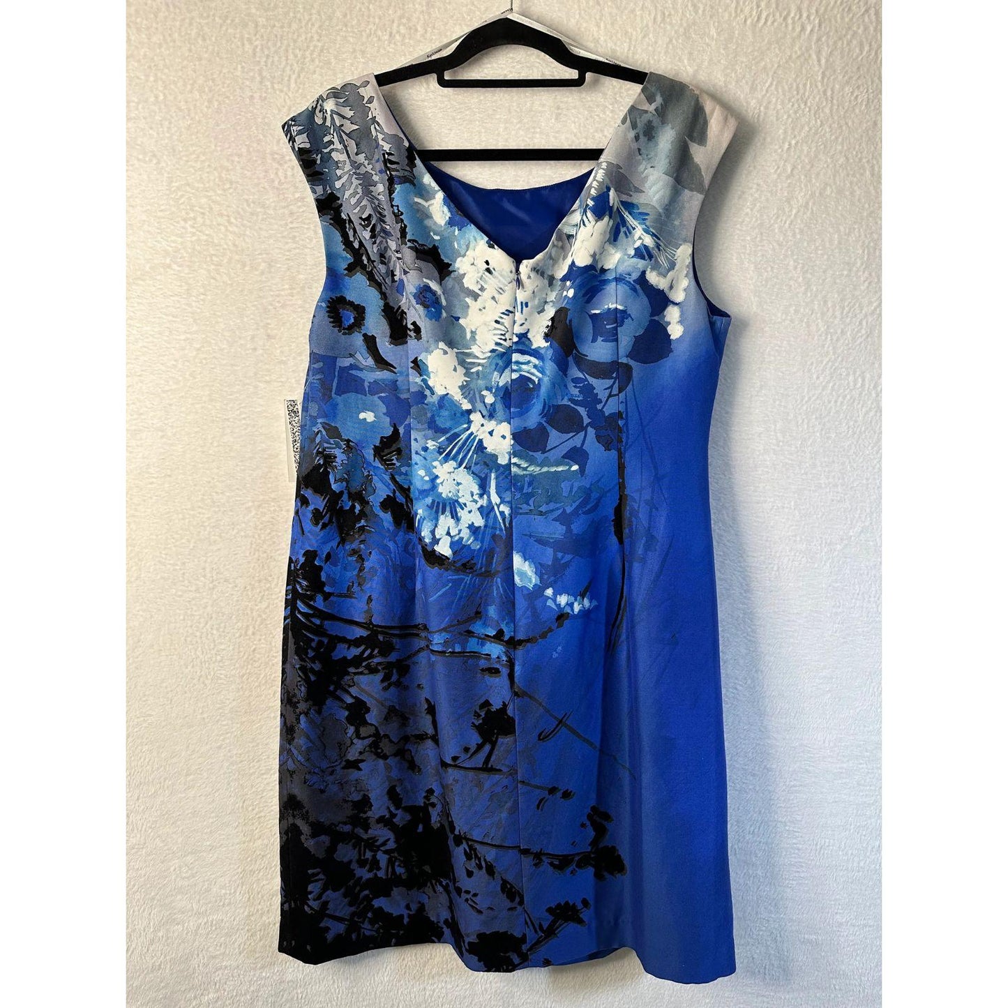 Kay Unger Abstract Floral Velvet Sheath Dress Silk Blend Women's Size 16
