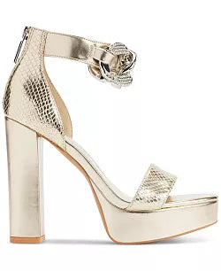 KARL LAGERFELD PARIS Women's Anisha Ankle-Strap Embellished Sandals Women's Size 8