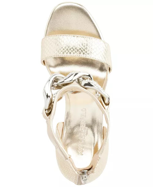 KARL LAGERFELD PARIS Women's Anisha Ankle-Strap Embellished Sandals Women's Size 8