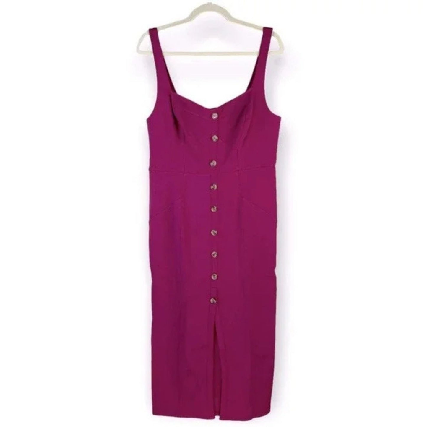 Anthropologie Maeve Knit Midi Dress Women's Size 8 Stretch Wildberry Sweetheart Neckline