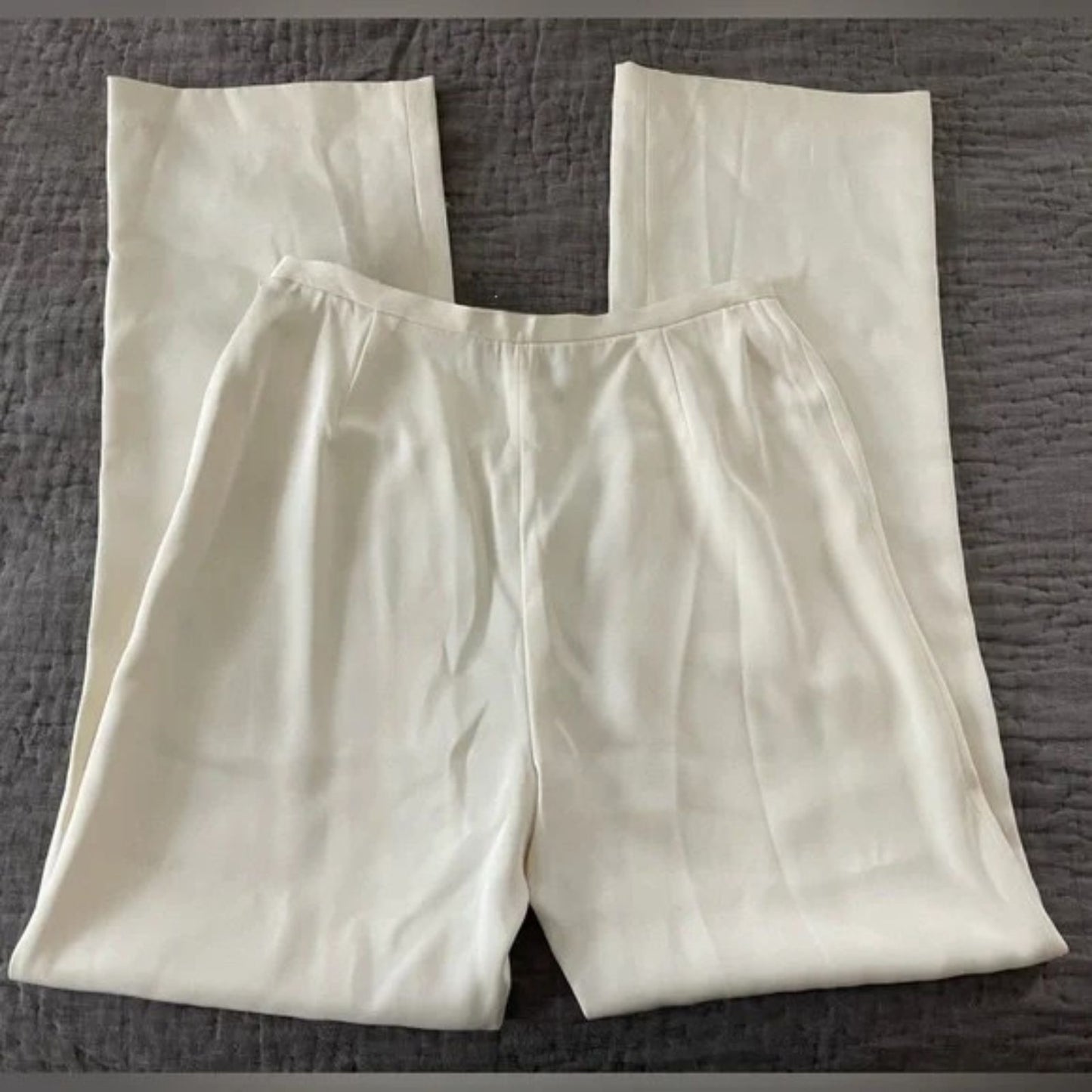 Lafayette 148 New York Silk Cloud Crepe De Chine Straight Leg Pants Women's 8