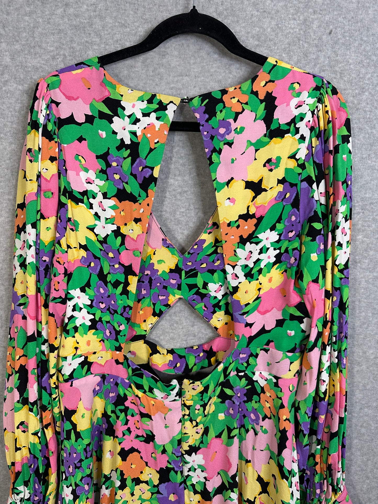 AFRM Merion Neon Garden Mini Dress Women's Size Large