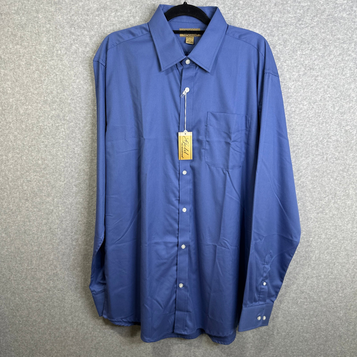 Tri-Mountain Blake Gold 980 Non Iron Dress Shirt Cotton Twill French Blue Men's XLT