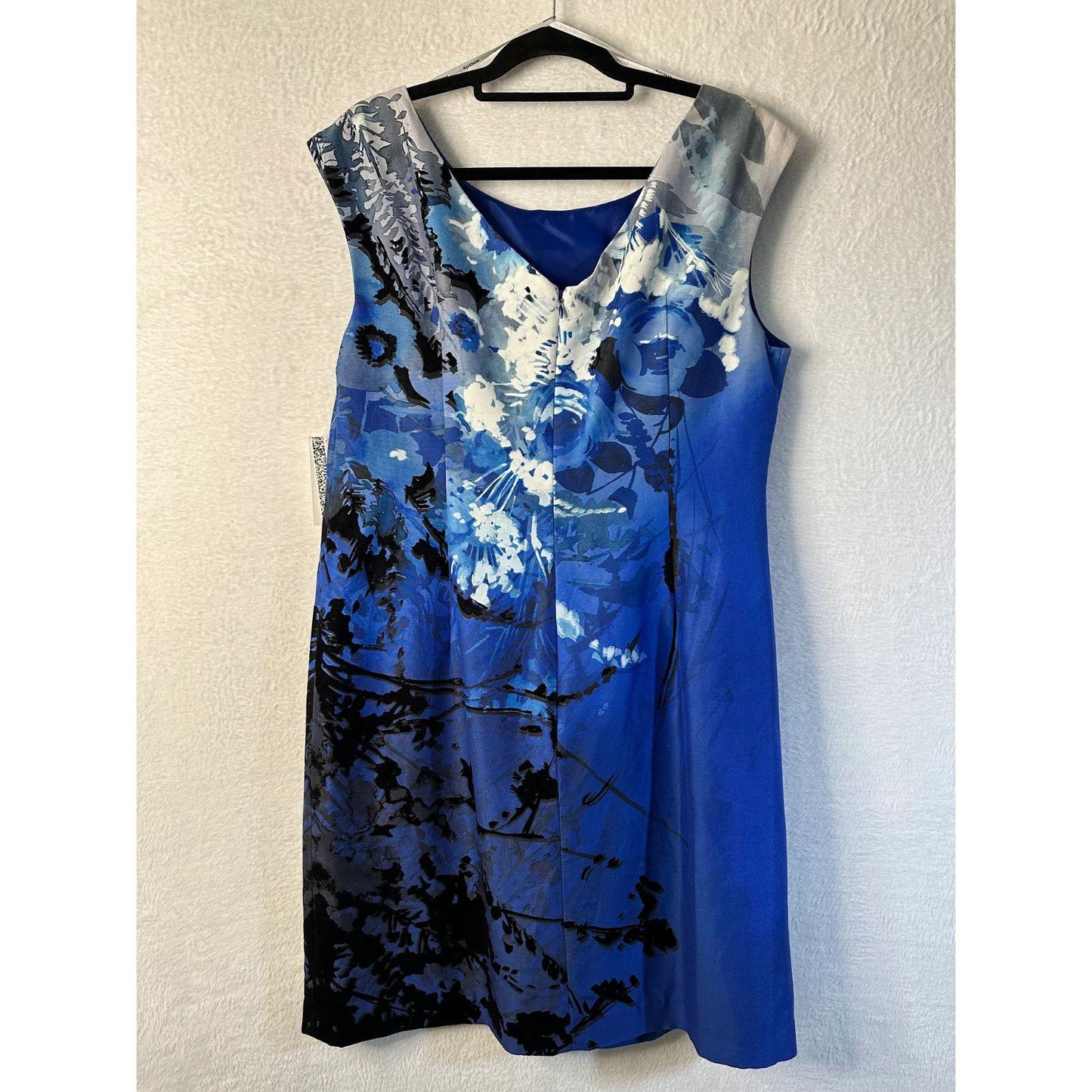 Kay Unger Abstract Floral Velvet Sheath Dress Silk Blend Women's Size 16