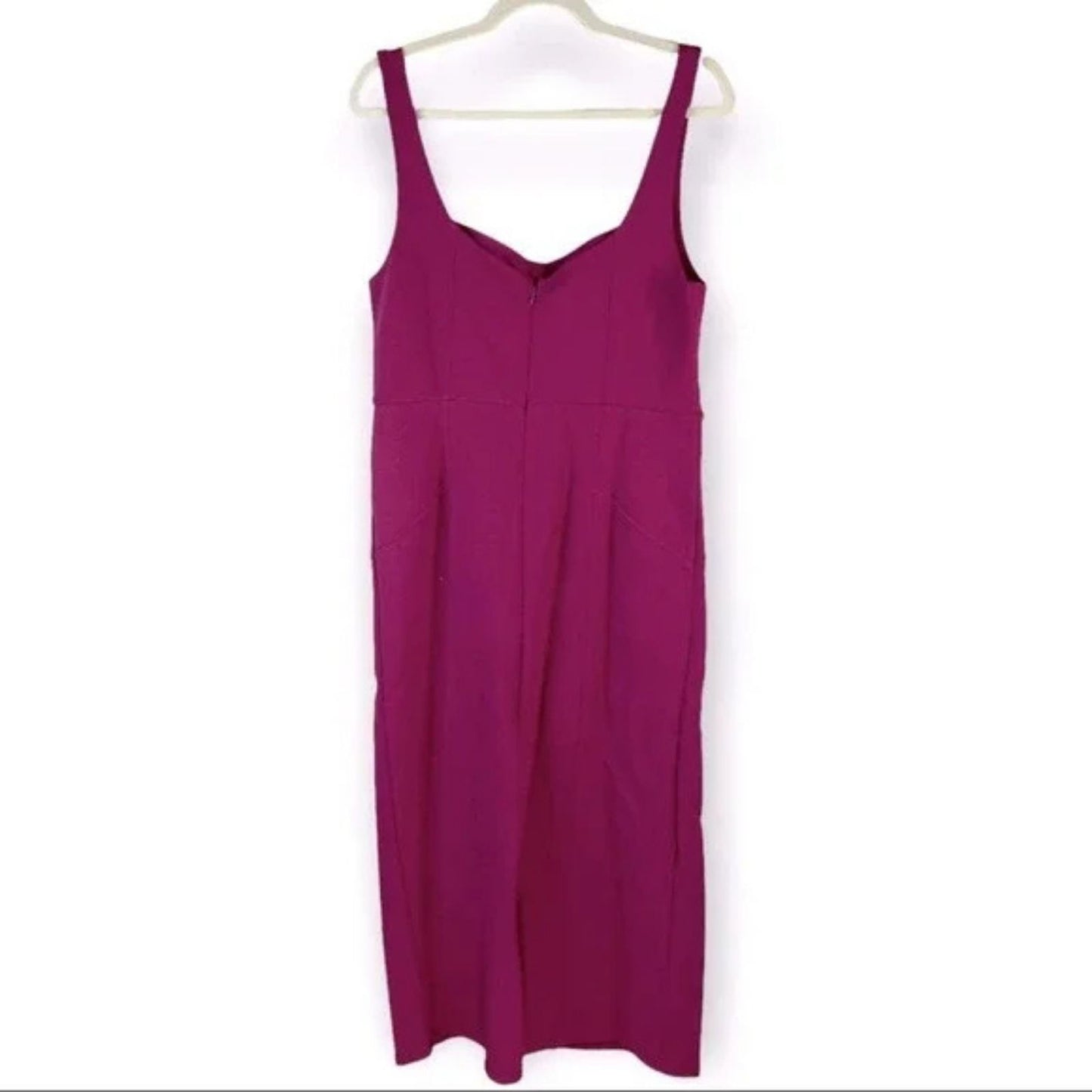 Anthropologie Maeve Knit Midi Dress Women's Size 8 Stretch Wildberry Sweetheart Neckline