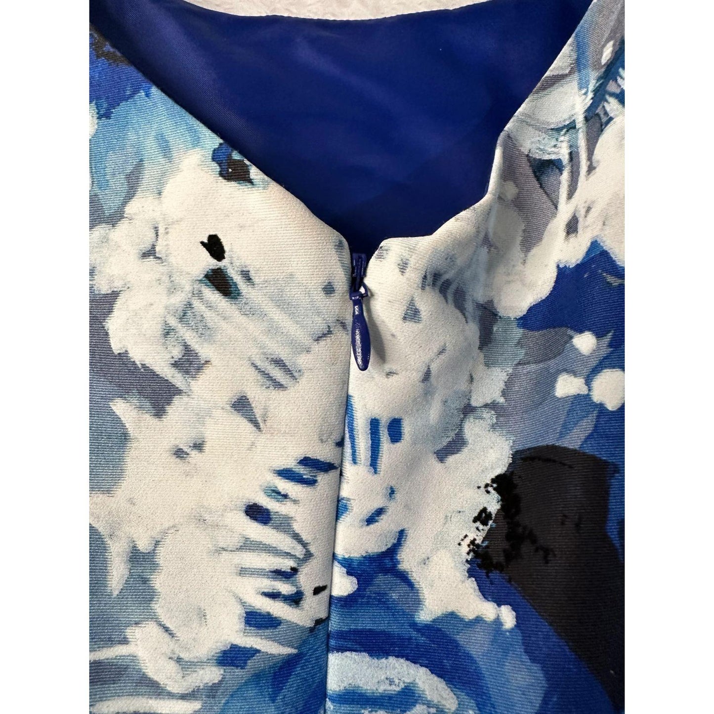 Kay Unger Abstract Floral Velvet Sheath Dress Silk Blend Women's Size 16