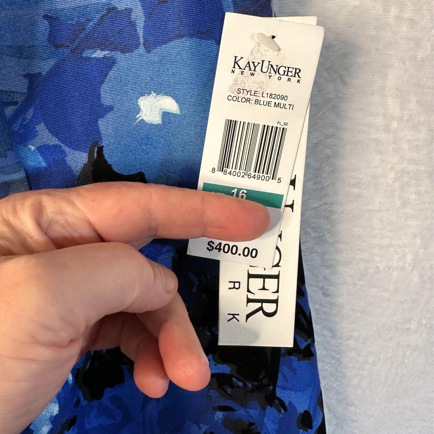 Kay Unger Abstract Floral Velvet Sheath Dress Silk Blend Women's Size 16