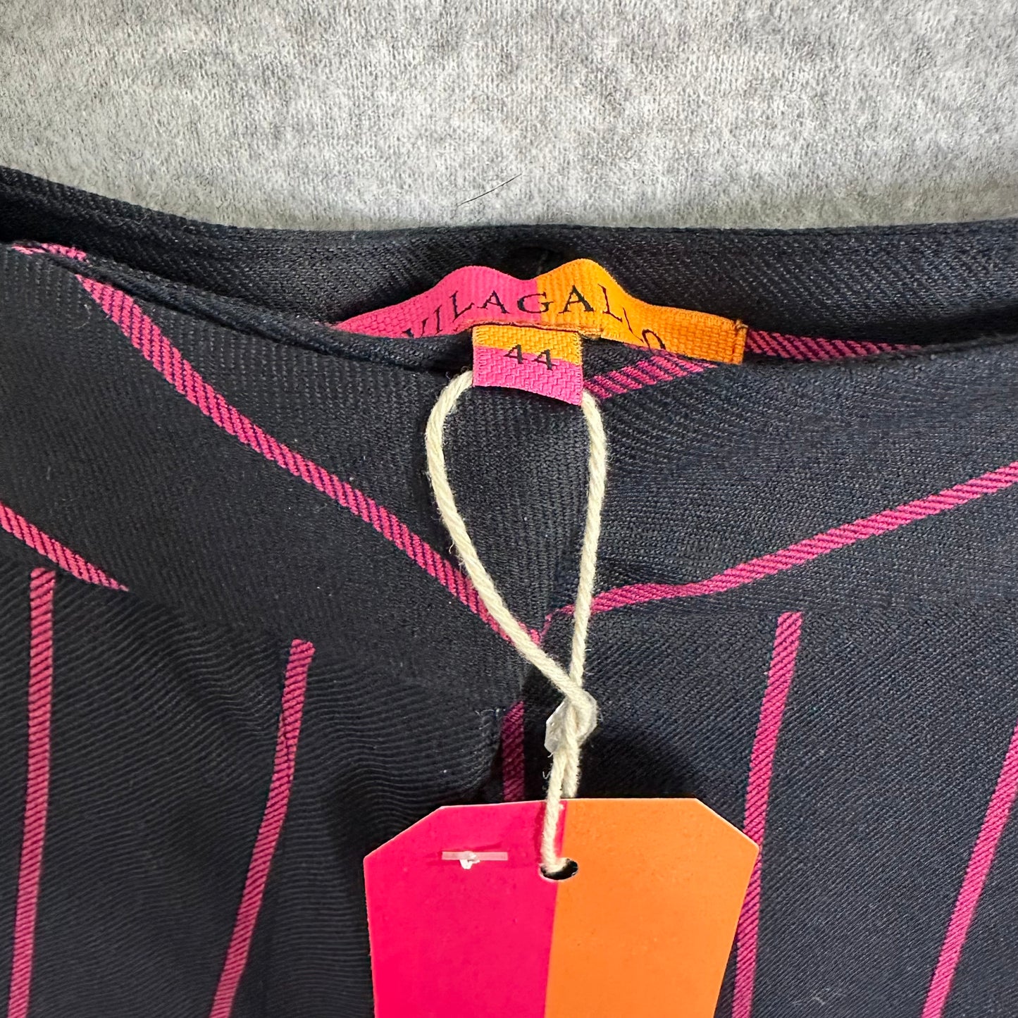 Vilagallo Diplomatic Trousers Size 10 Navy Pink Stripe | Women's