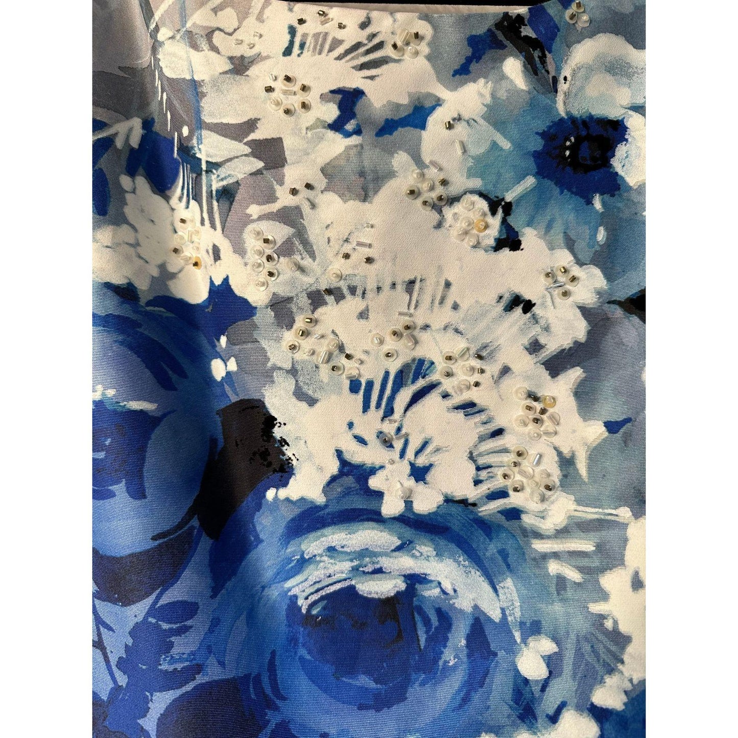 Kay Unger Abstract Floral Velvet Sheath Dress Silk Blend Women's Size 16