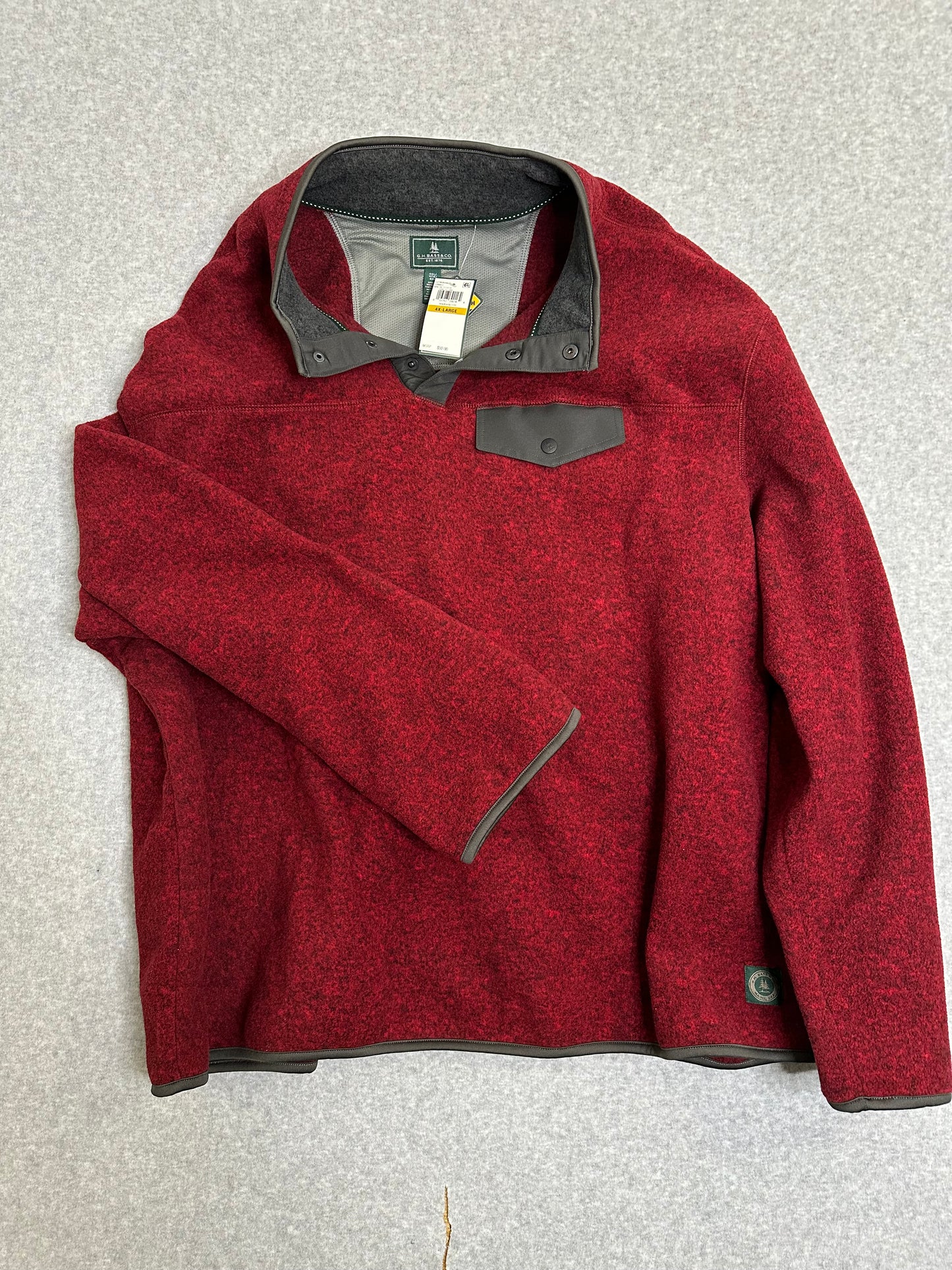 G.H. Bass & Co. Arctic Terrain Snap Mock Polar Fleece Top Men's 4XL