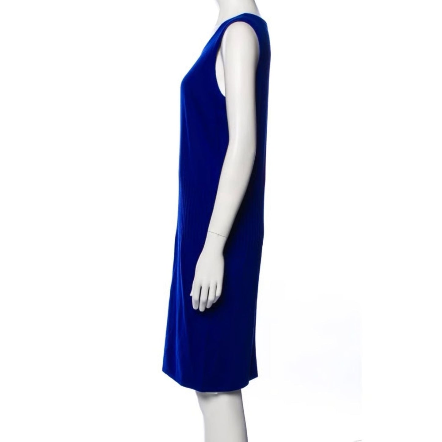 Lafayette 148 New York Virgin Wool Sleeveless Cobalt Blue Sheath Dress Women's 12