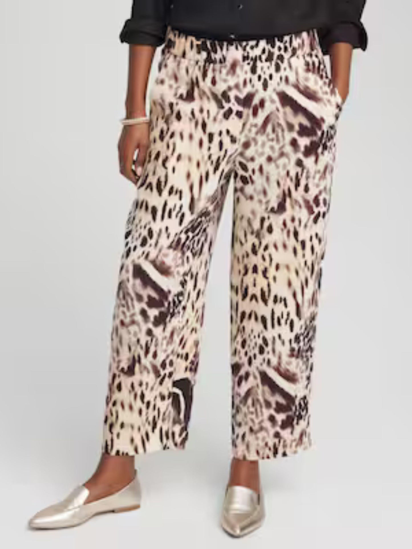 Chicos Bengal Marks Crepe Pull-On Ankle Pants Womens Size 4Tall US 20T XXL