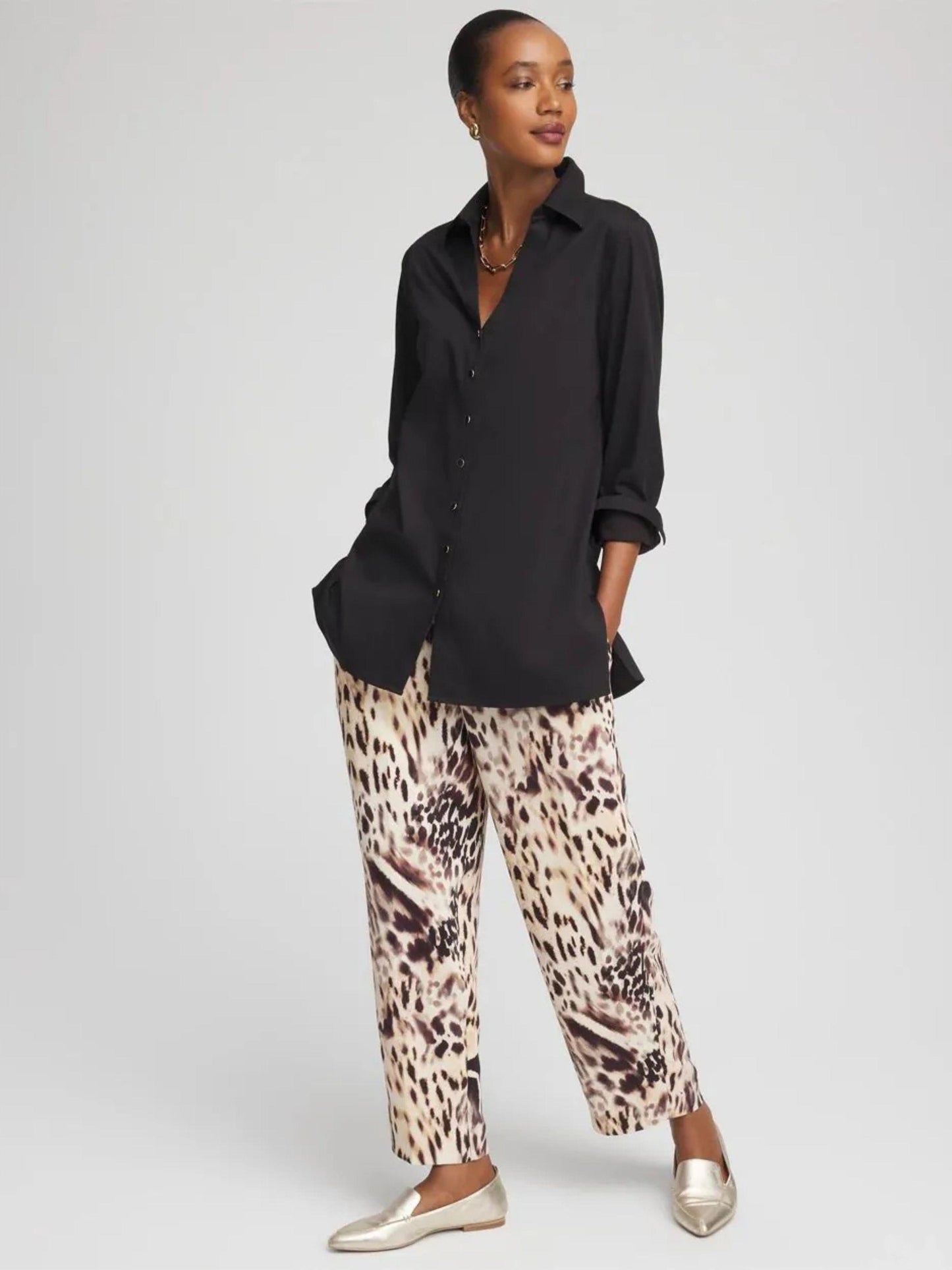 Chicos Bengal Marks Crepe Pull-On Ankle Pants Womens Size 4Tall US 20T XXL