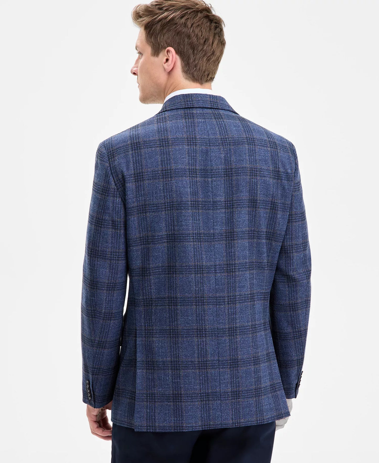 38 Short - Tommy Hilfiger Modern Fit Stretch Sport Coat Blazer Navy Blue Red Check - Looking For This Size In Blazers, Suits, Or Other Items -  Message Us - We Are Glad To Assist. Canali To Carhartt & Everything In Between For The Well Dressed Modern Man